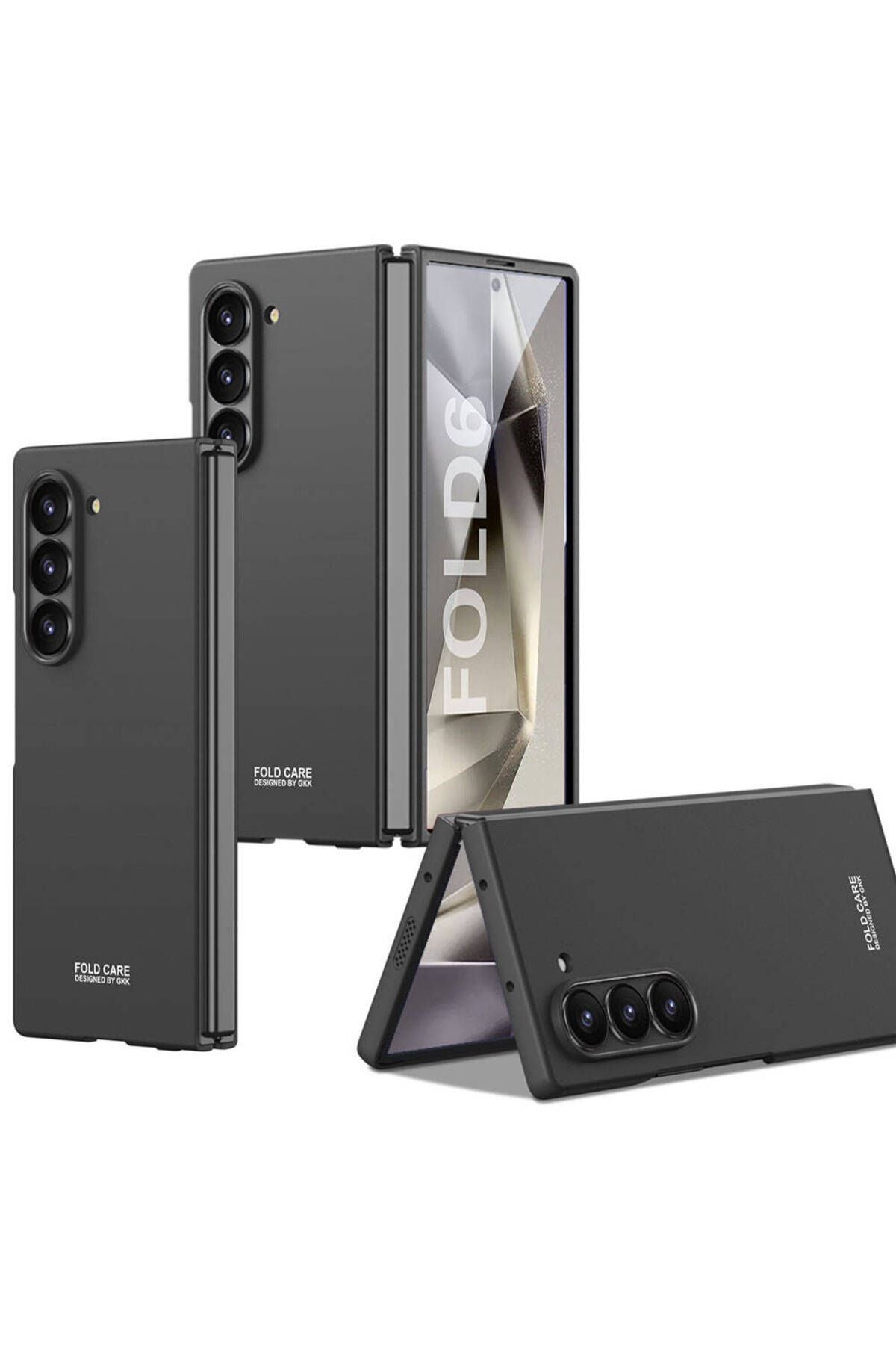 Galaxy Z Fold 6 Kılıf Zore Sert Kıpta Kapak-Siyah