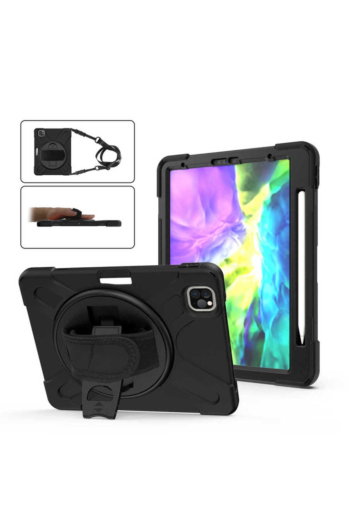iPad Pro 11 2020 (2.Nesil) Zore Defender Tablet Silikon - Siyah