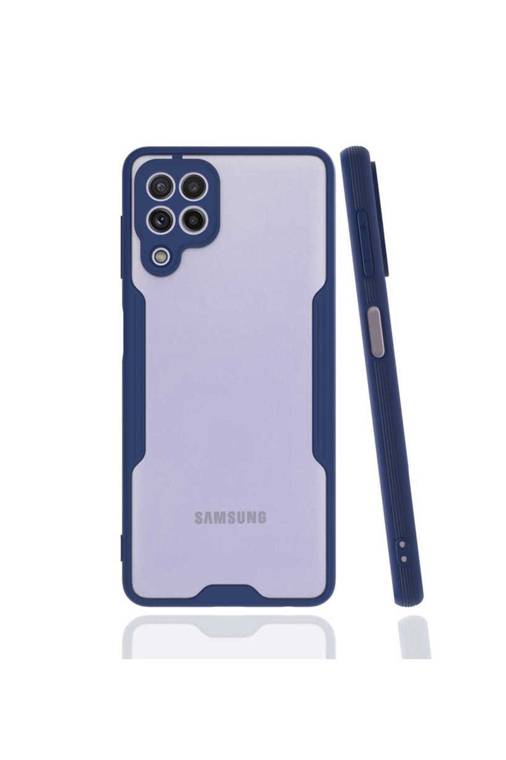 Galaxy A22 4G Kılıf AKAV Parfe Kapak - Lacivert