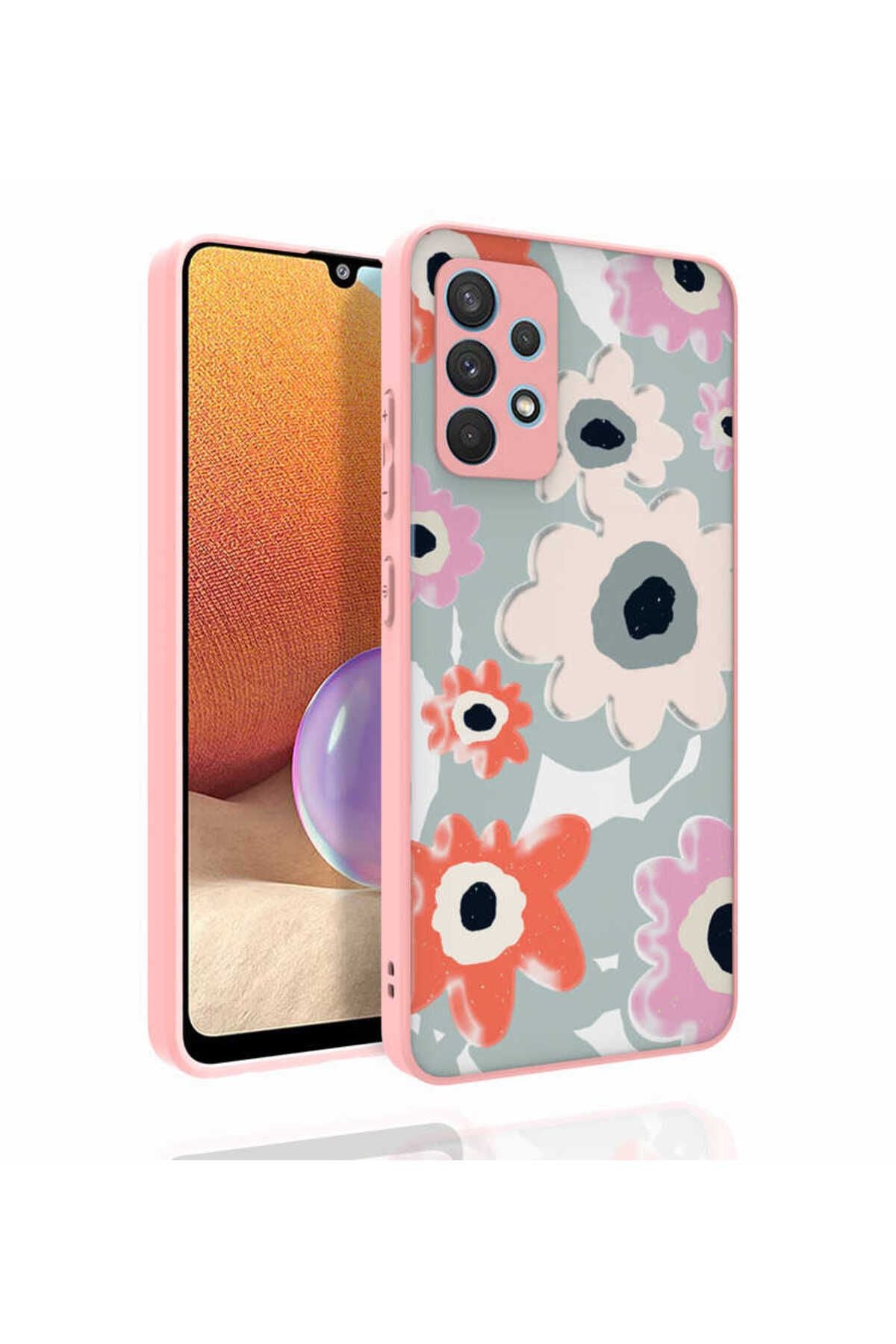 Galaxy A32 4G Kılıf Desenli Kamera Korumalı Parlak Zore Nora Kapak - NO5