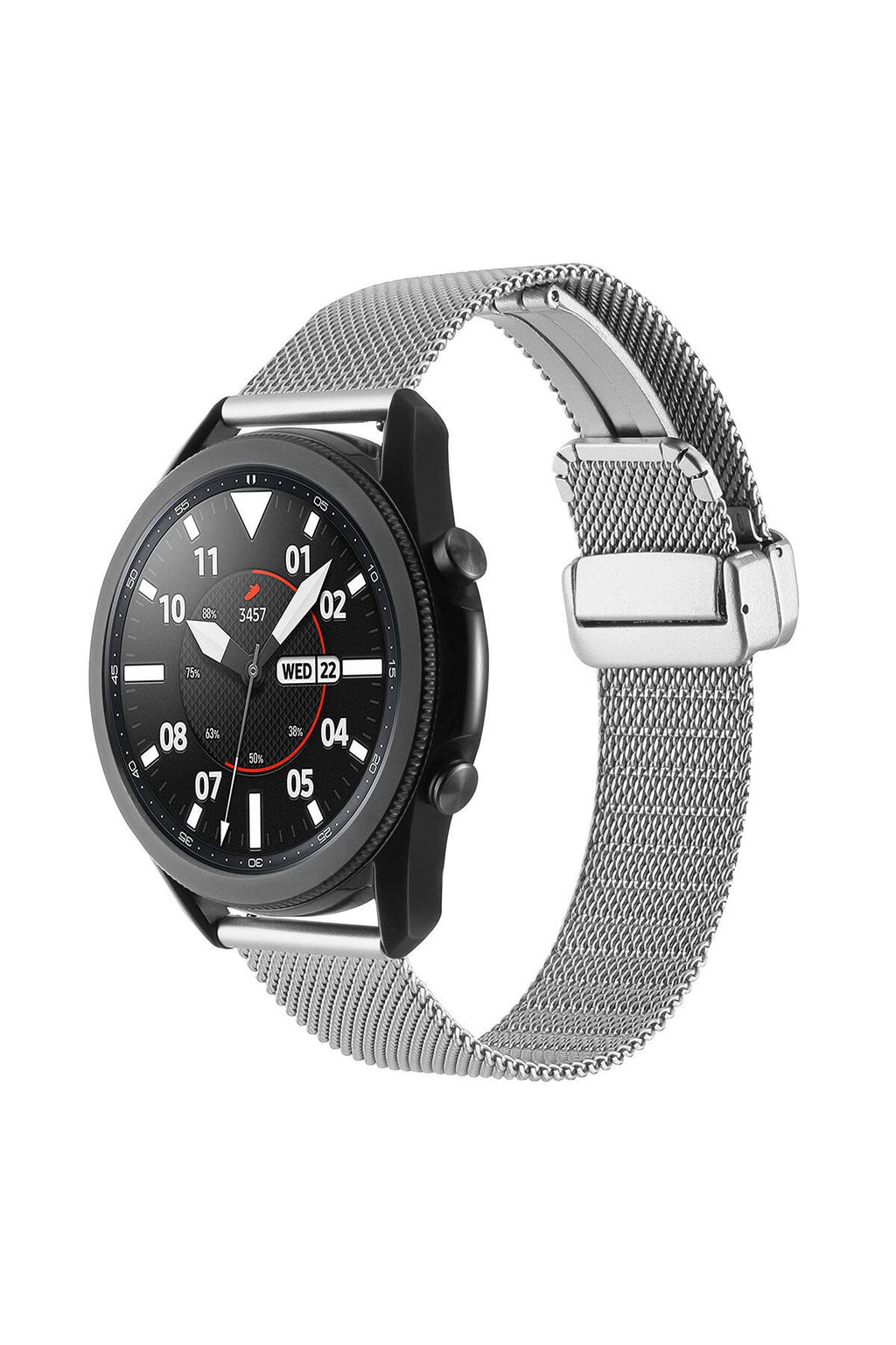 Galaxy Watch 46mm Uyumlu KRD-85 22mm Metal Zore Kordon-Gümüş
