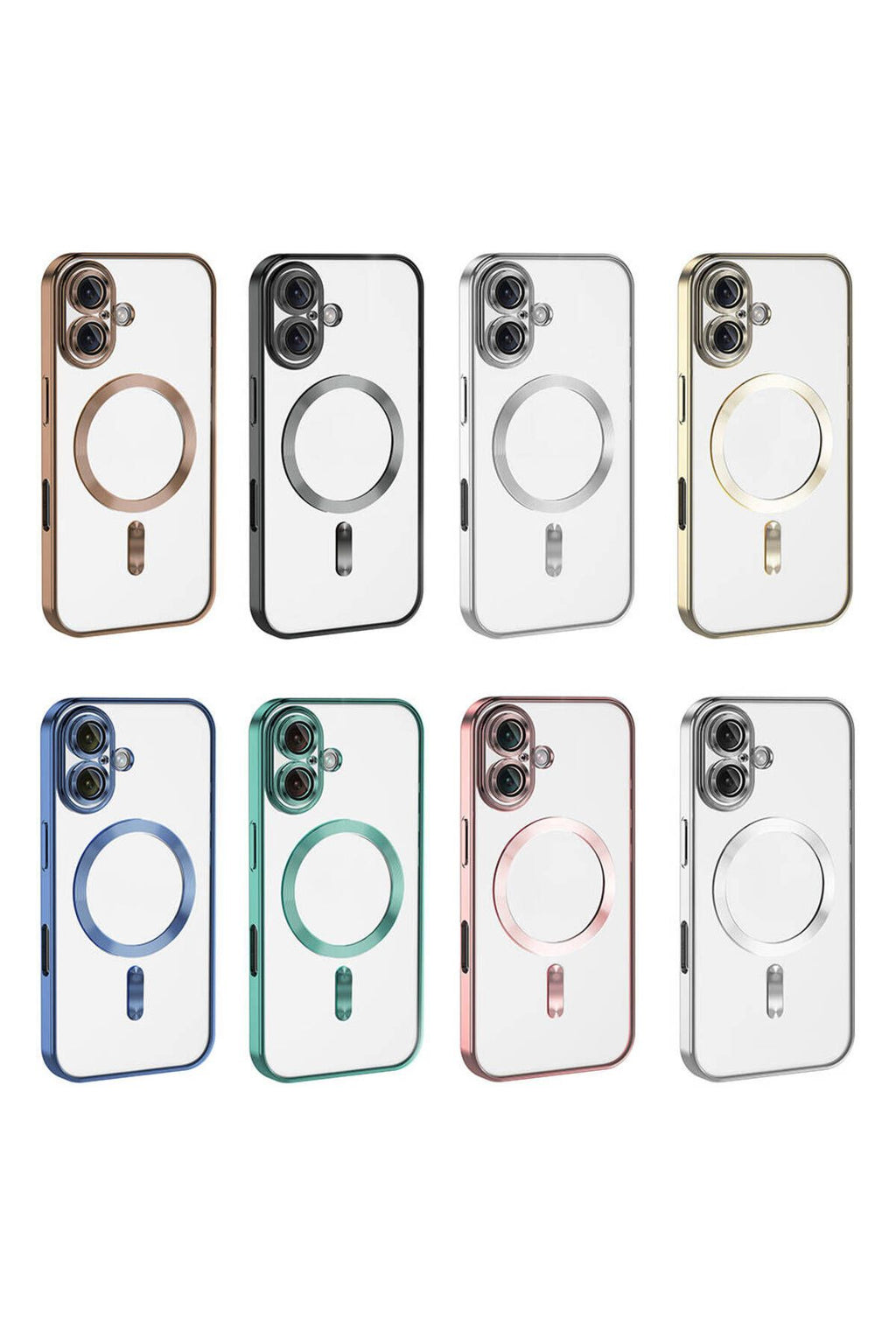 iPhone 16 Plus Kılıf Kamera Korumalı Magsafe Wireless Şarj Özellikli Zore Demre Kapak - Rose Gold