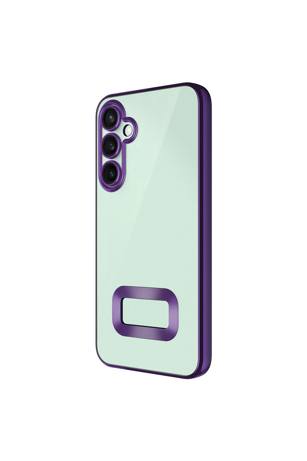 Galaxy S24 FE Kılıf Kamera Korumalı Logo Gösteren Zore Omega Kapak - Derin Mor