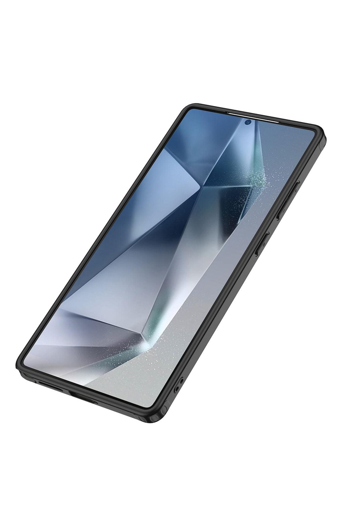 Galaxy S25 Ultra Uyumlu Kılıf Kamera Korumalı Şeffaf Arka Yüzey Zore New Roll Kapak-Siyah