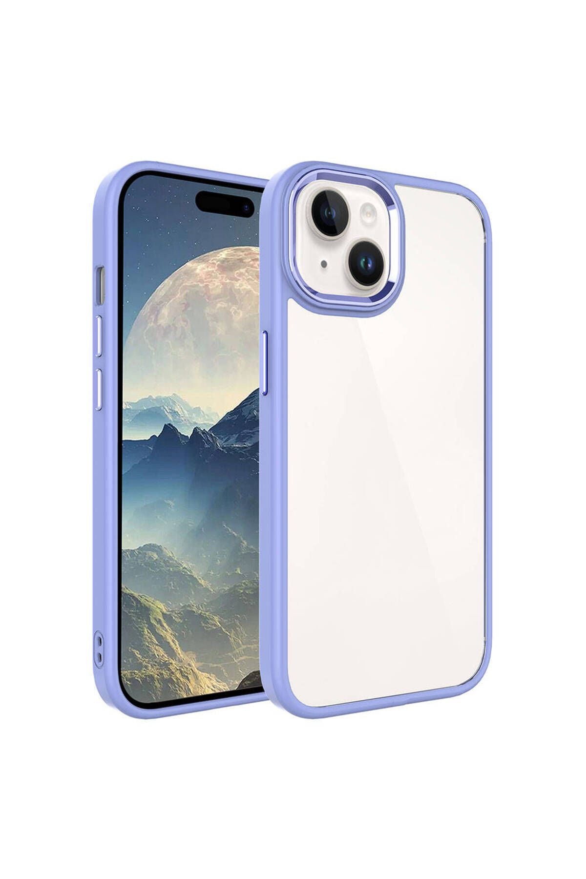 iPhone 15 Uyumlu Zore Krom Kılıf-Lila