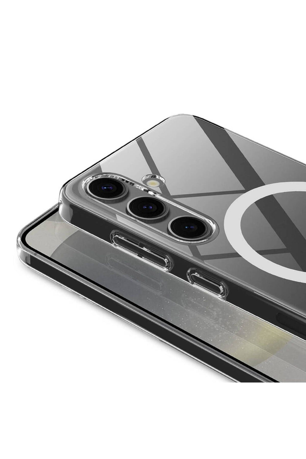 Galaxy S24 Plus Kılıf Kamera Korumalı Magsafe Sert PC Zore Porto Kapak-Renksiz