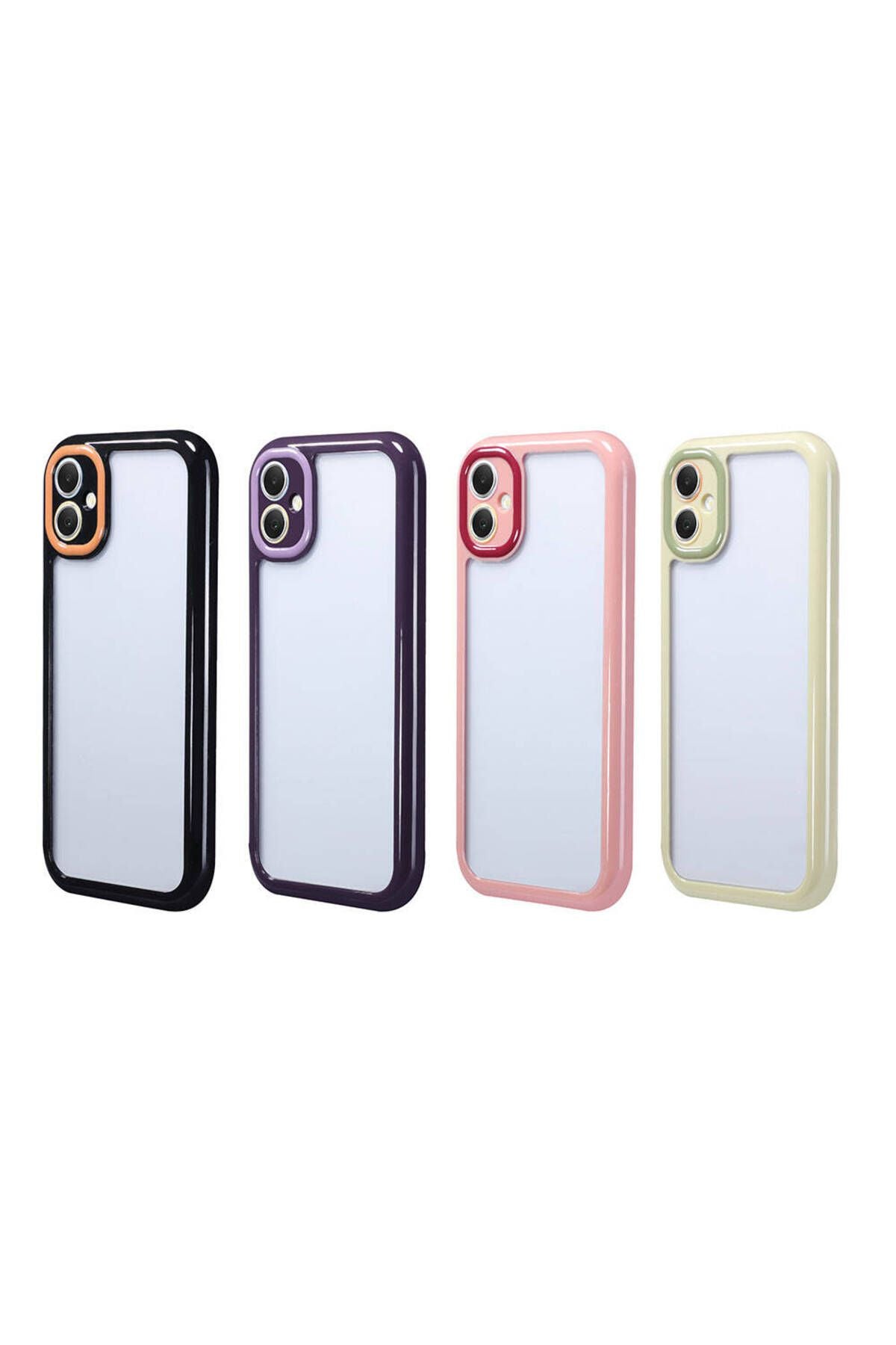 Galaxy A05 Kılıf Kamera Korumalı Renkli Kenar ve Çerçeve Tasarımlı Zore Vitamin Kapak-Yeşil