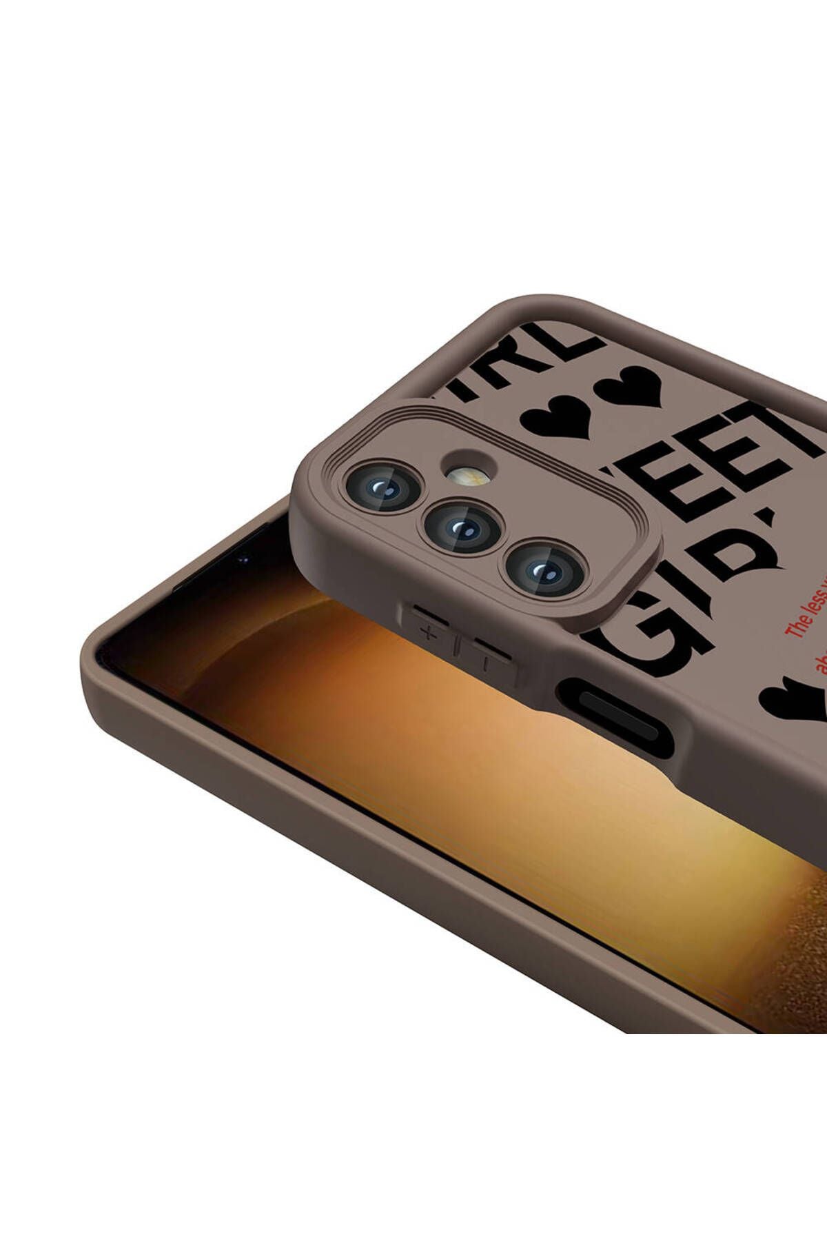 Galaxy A25 Kılıf Kamera Korumalı Baskılı Arka Yüzey Zore Klas Kapak - Koyu Kahve