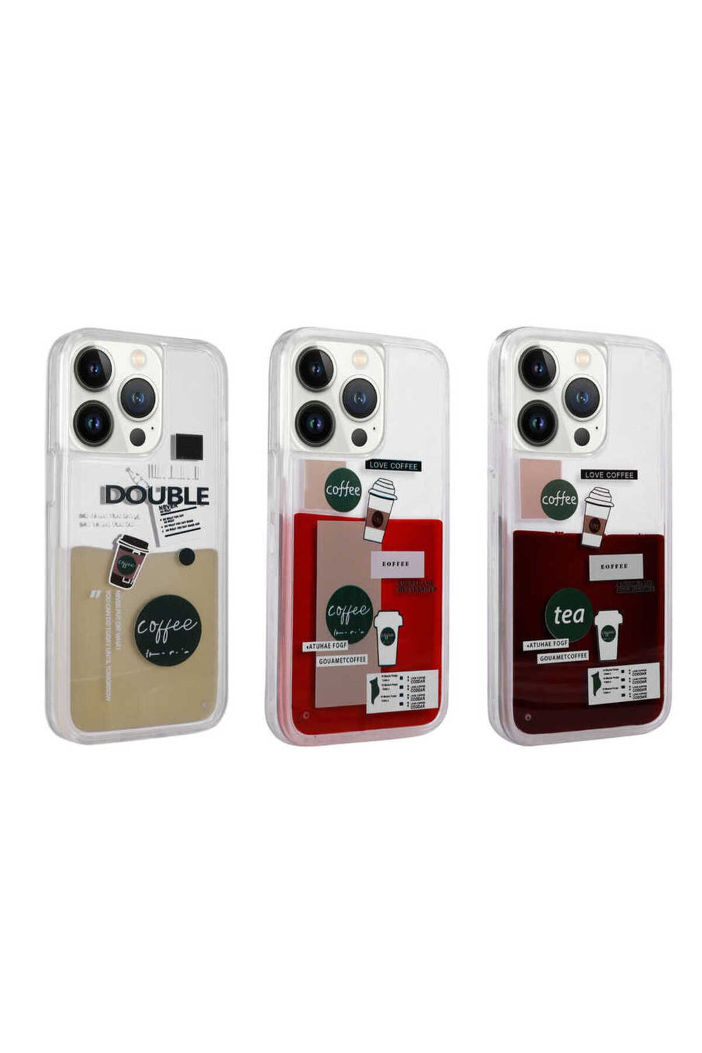 iPhone 14 Pro Uyumlu Desenli Sıvılı Zore Drink Silikon Kılıf-NO1