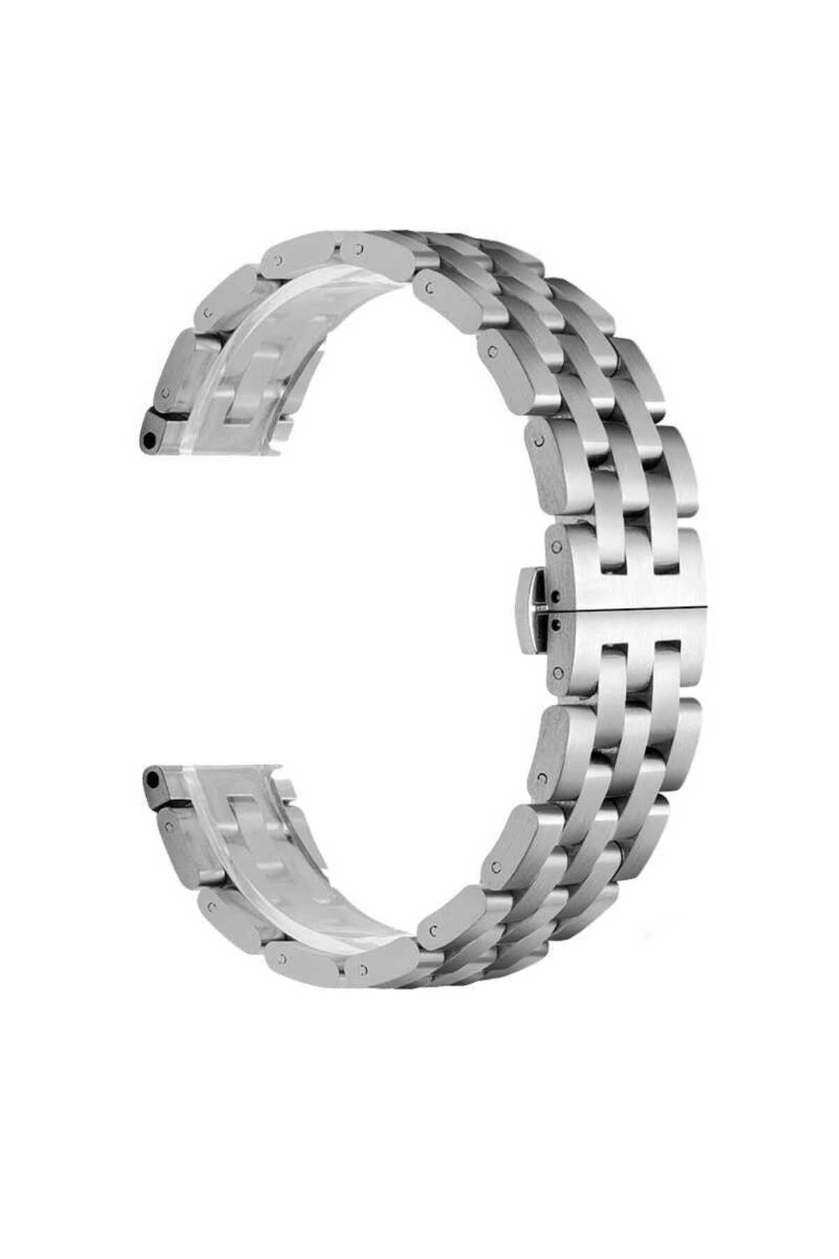Galaxy Watch 46mm (22mm) Uyumlu KRD-20 Metal Zore Kordon-Gümüş