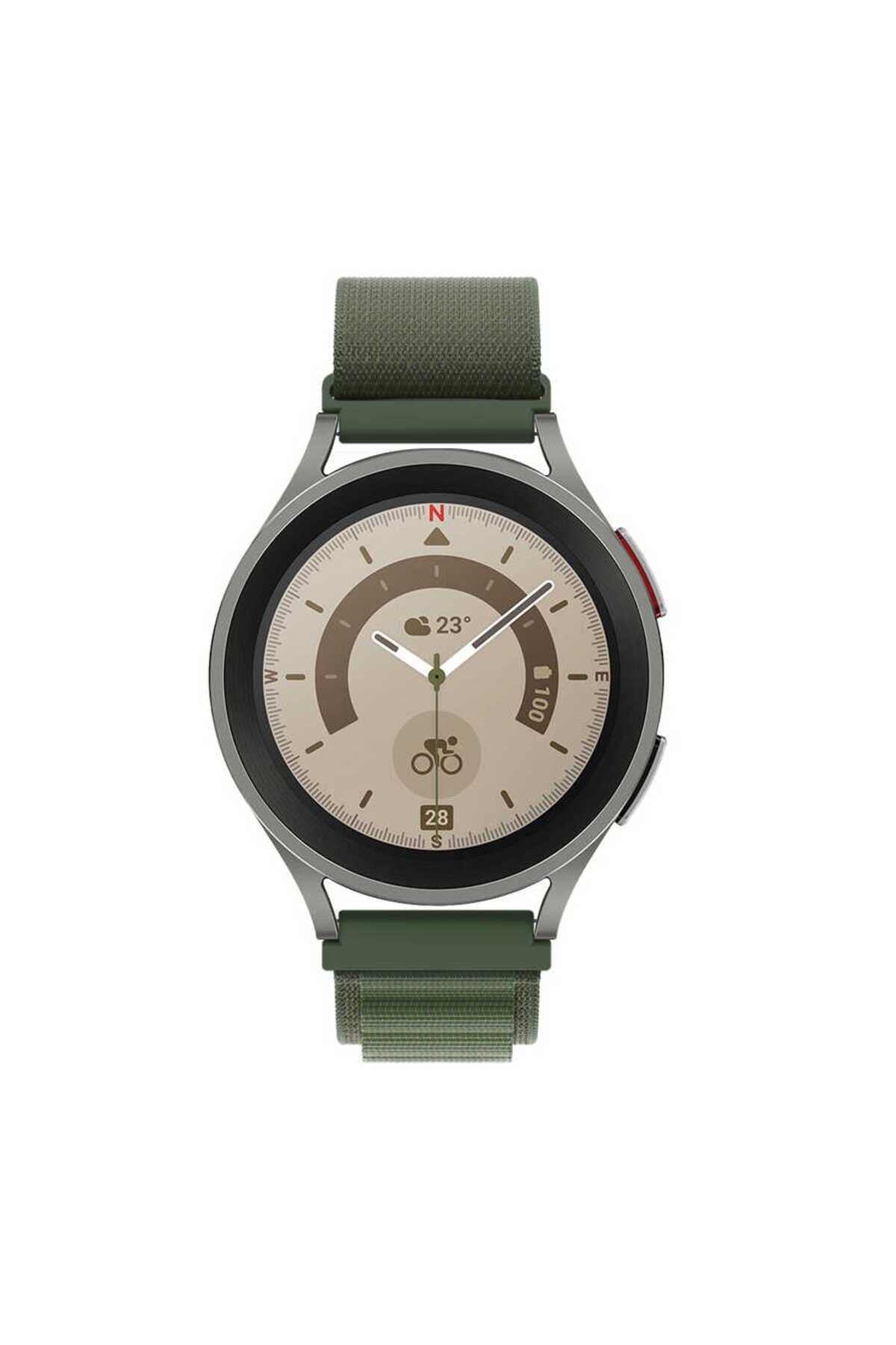 Galaxy Watch 42mm Uyumlu KRD-74 20mm Hasır Zore Kordon-Siyah