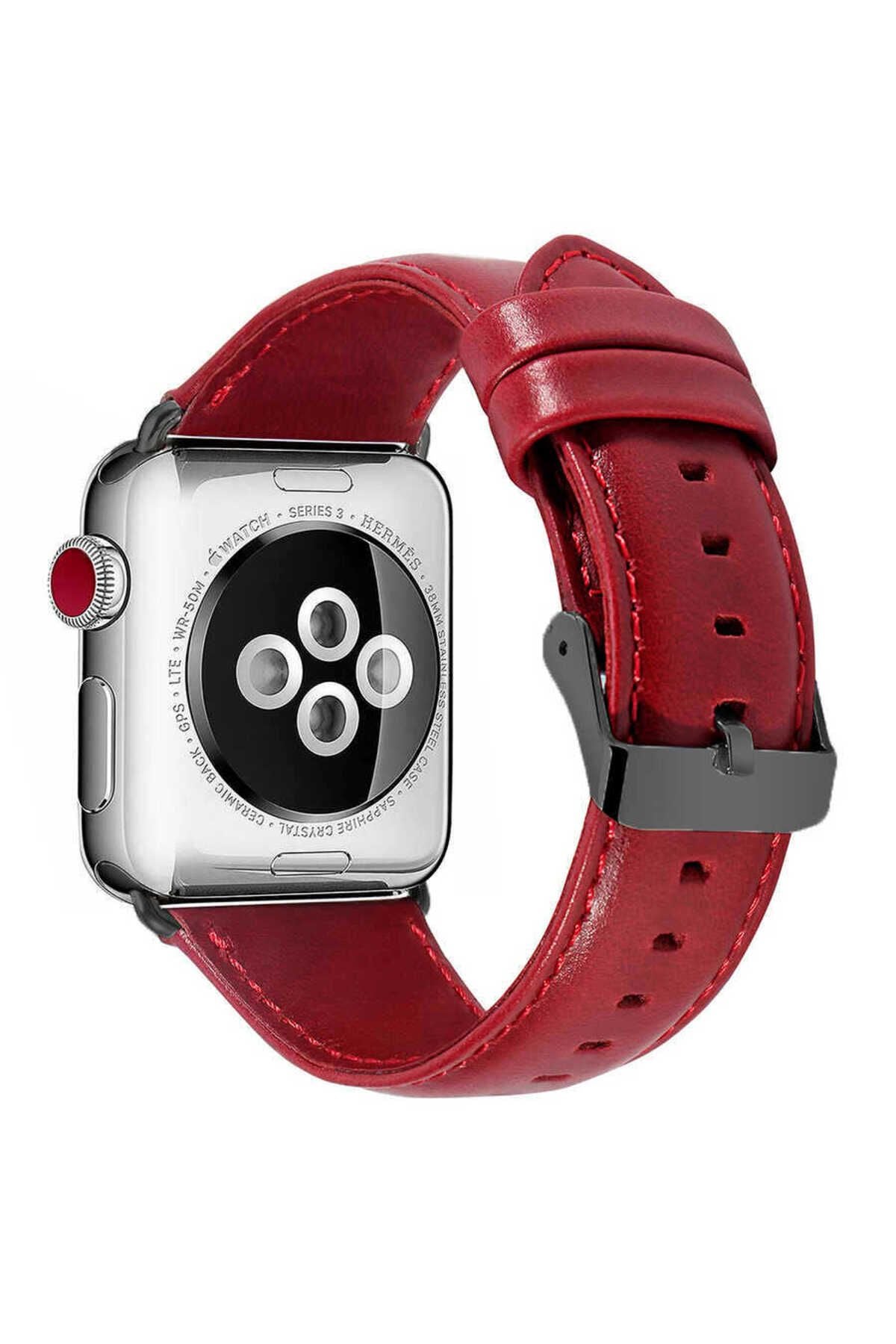 Watch Ultra 49mm Kordon Uyumlu Luxury Leather Deri Strap Kayış CLO- NO9