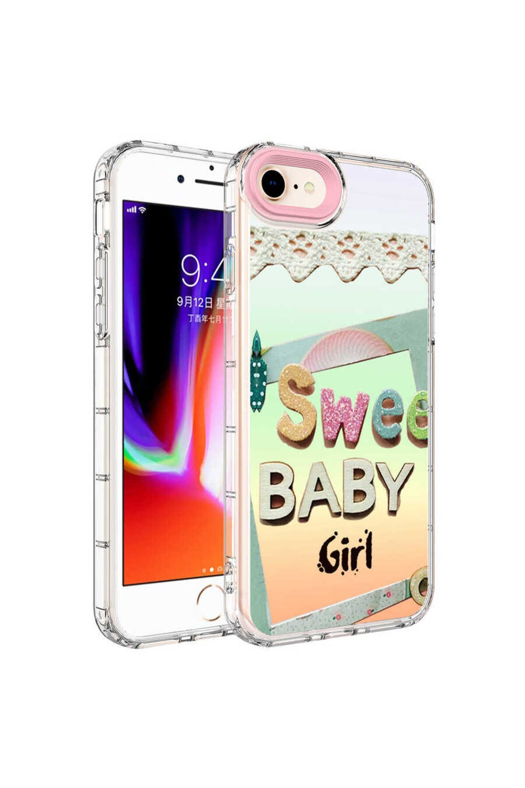 iPhone 8 Kılıf Kamera Korumalı Renkli Desenli Sert Silikon Zore Korn Kapak - NO12