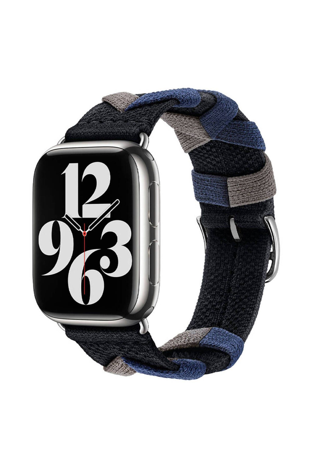 Watch 44mm Uyumlu CLO- KRD-97 Sarmal Örgü Tasarımlı Kordon-Koyu Siyah