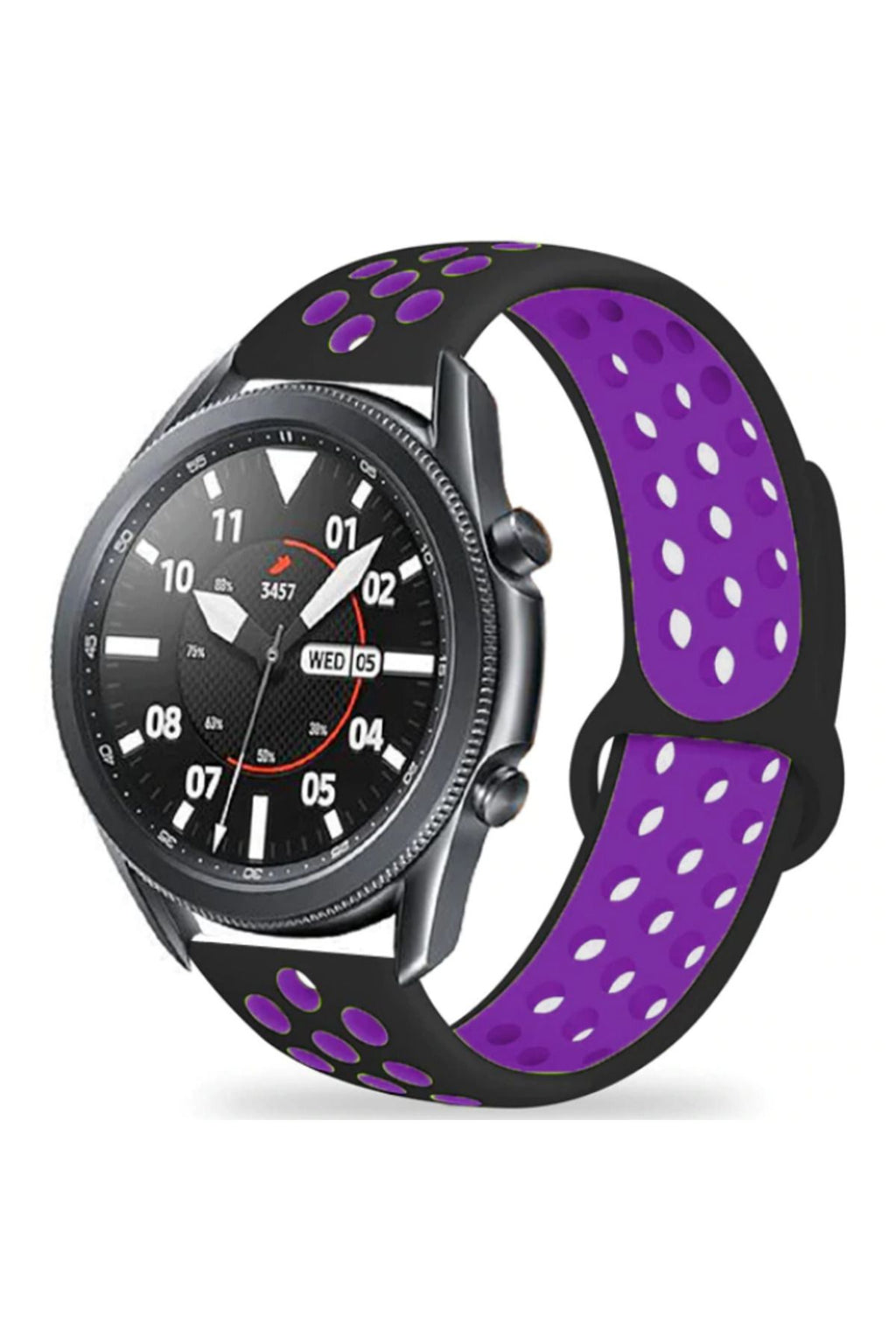 Galaxy Watch 46mm (22mm) KRD-02 Uyumlu Kordon MİY Siyah-Mor