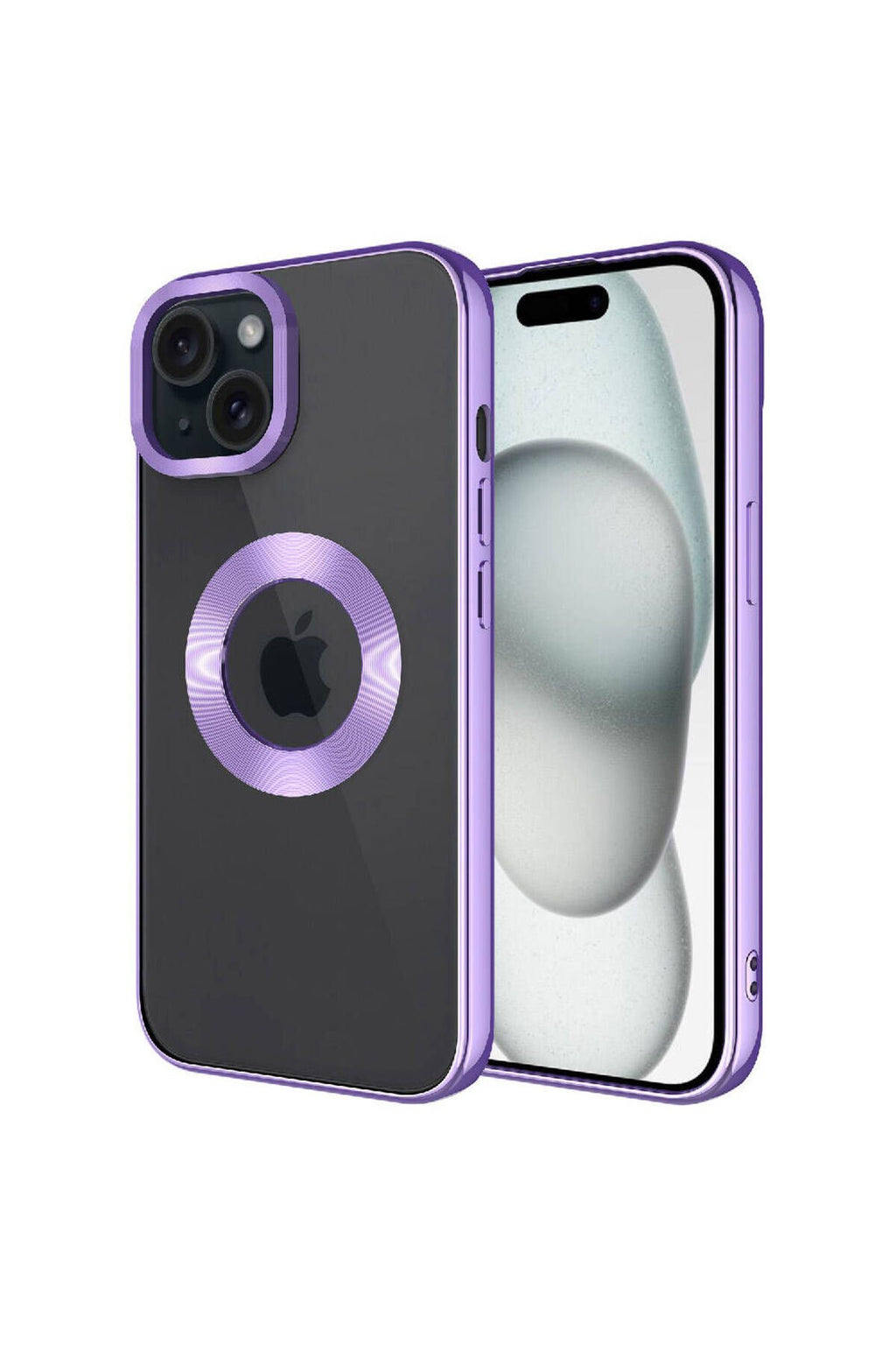iPhone 15 Uyumlu Kamera Korumalı Logo Gösteren Zore Omega Kılıf-Lila