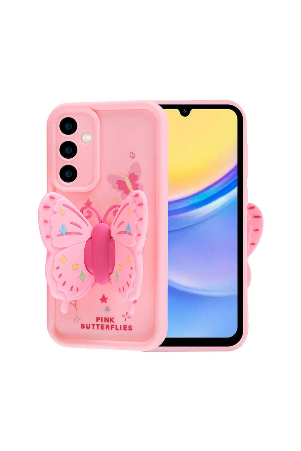 Galaxy A15 Kılıf Kamera Korumalı Figür Tasarımlı Zore Kapya Kapak - Koyu Kahve