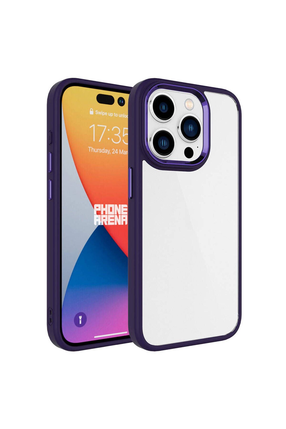 iPhone 15 Pro Max Uyumlu CSK Zore Krom Kılıf-Derin Mor