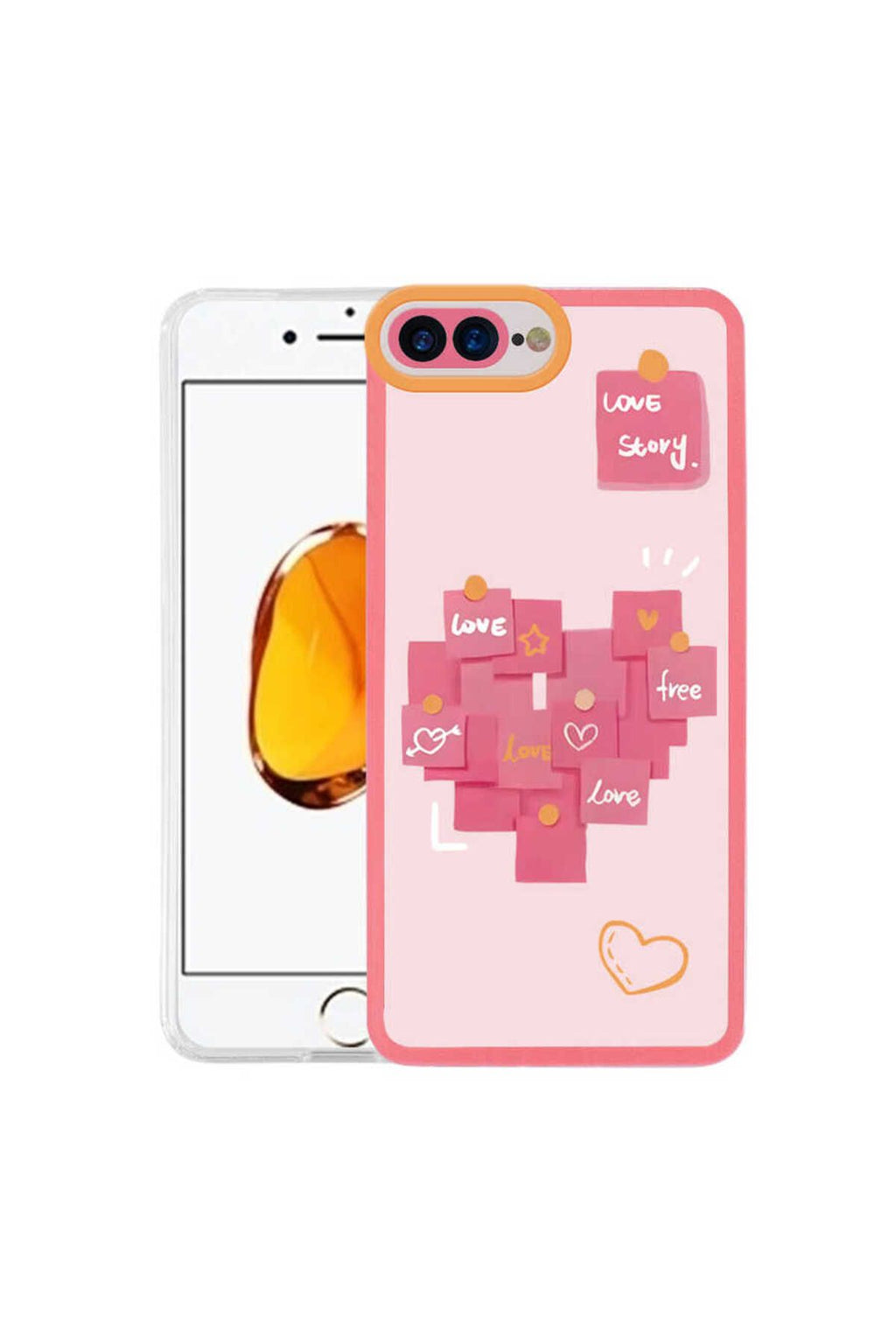 iPhone 8 Plus Kılıf TKNR M-Fit Desenli Kapak - Love Story No2