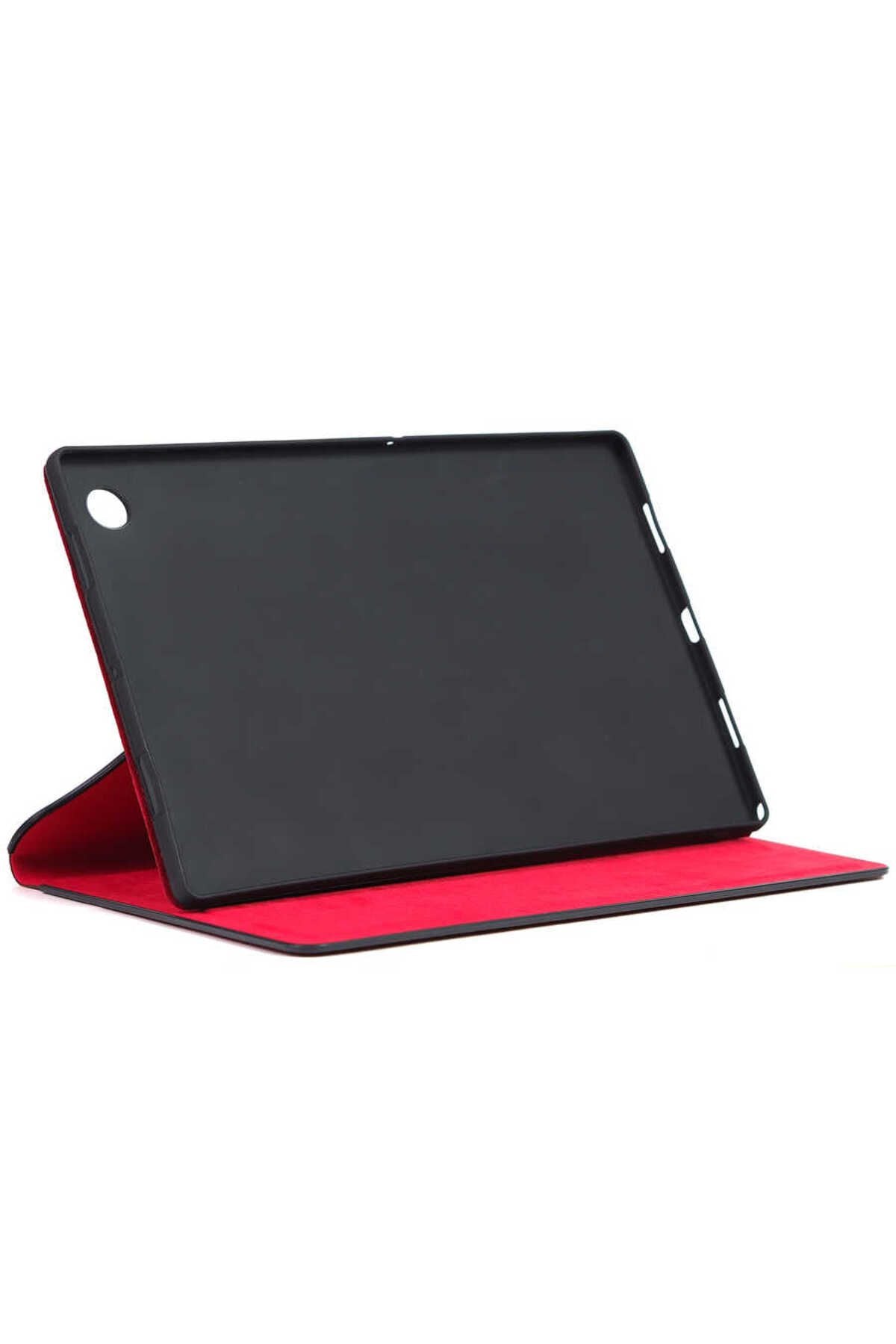 Galaxy Tab A8 10.5 SM-X200 (2021)  Uyumlu Zore Fest Dönebilen Standlı Kılıf-Kırmızı