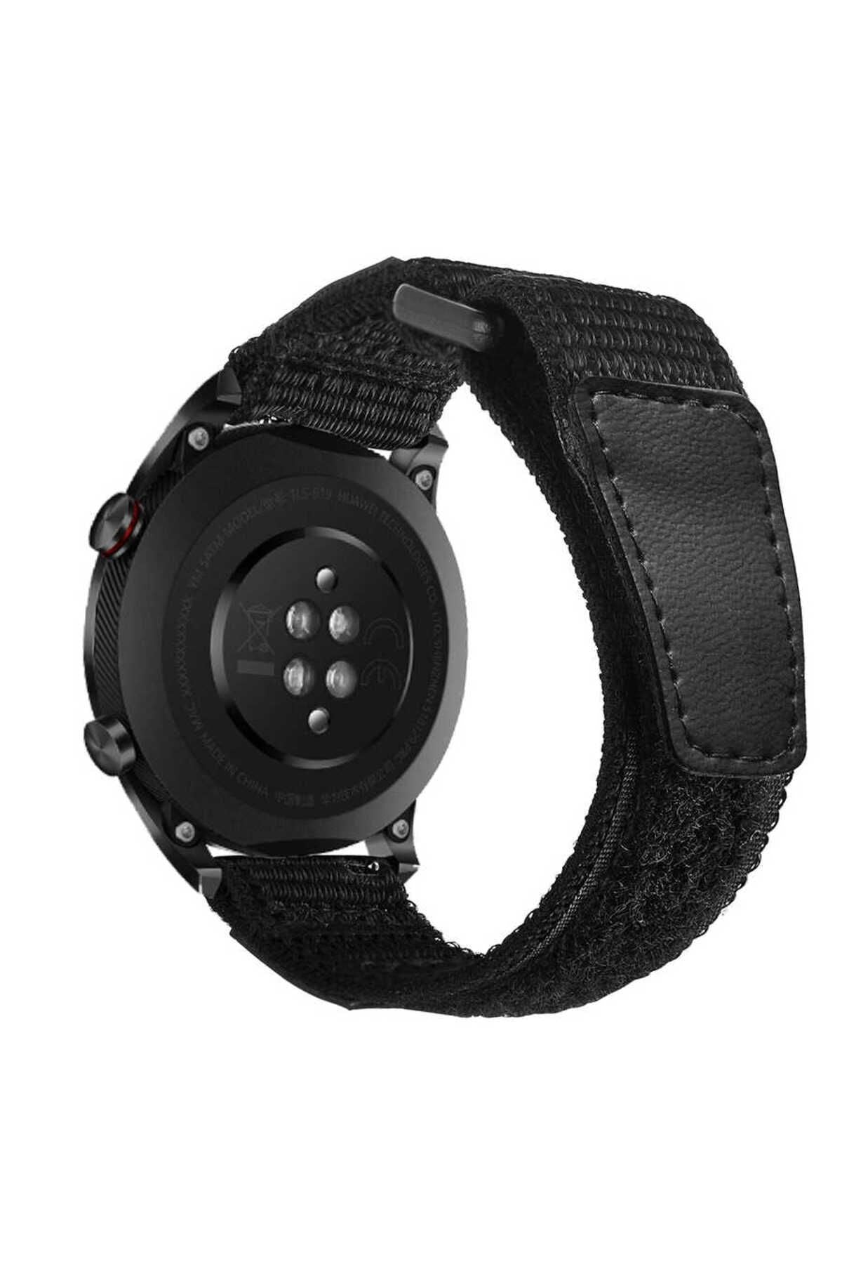 Galaxy Watch 46mm (22mm) Magic Nylon Zore Kordon-Siyah