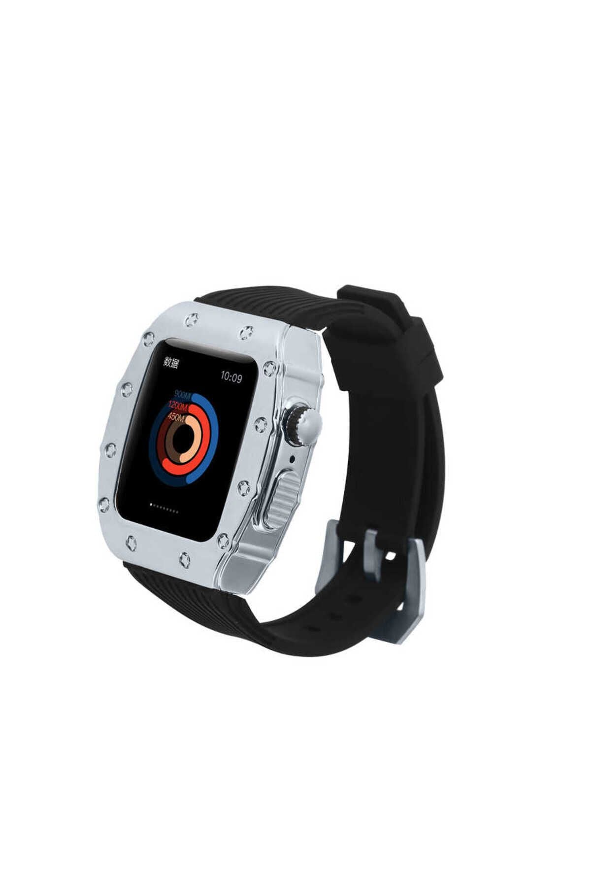 Watch 7 45mm Uyumlu KRD-65 Zore Kordon-Beyaz-Siyah