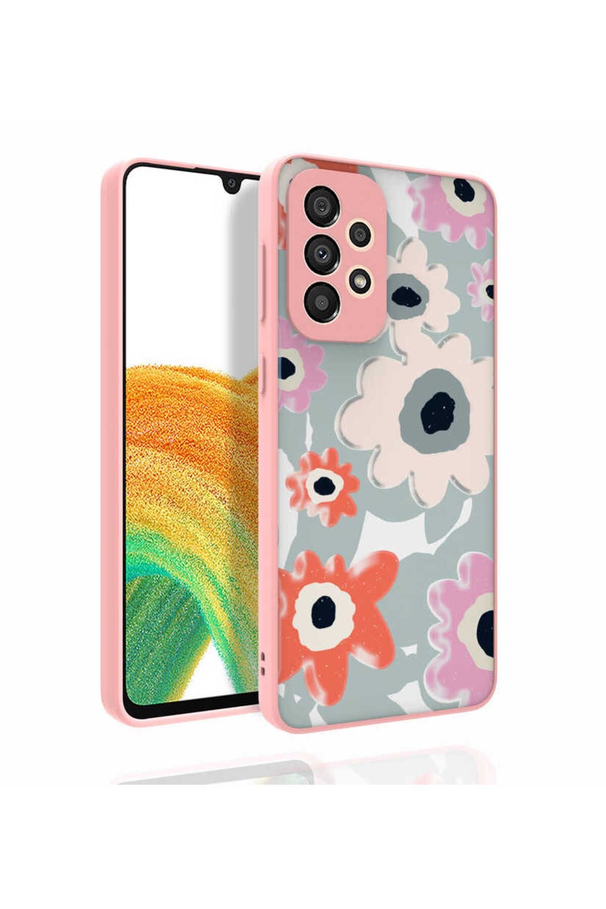 Galaxy A33 5G Kılıf Desenli Kamera Korumalı Parlak Zore Nora Kapak - NO5