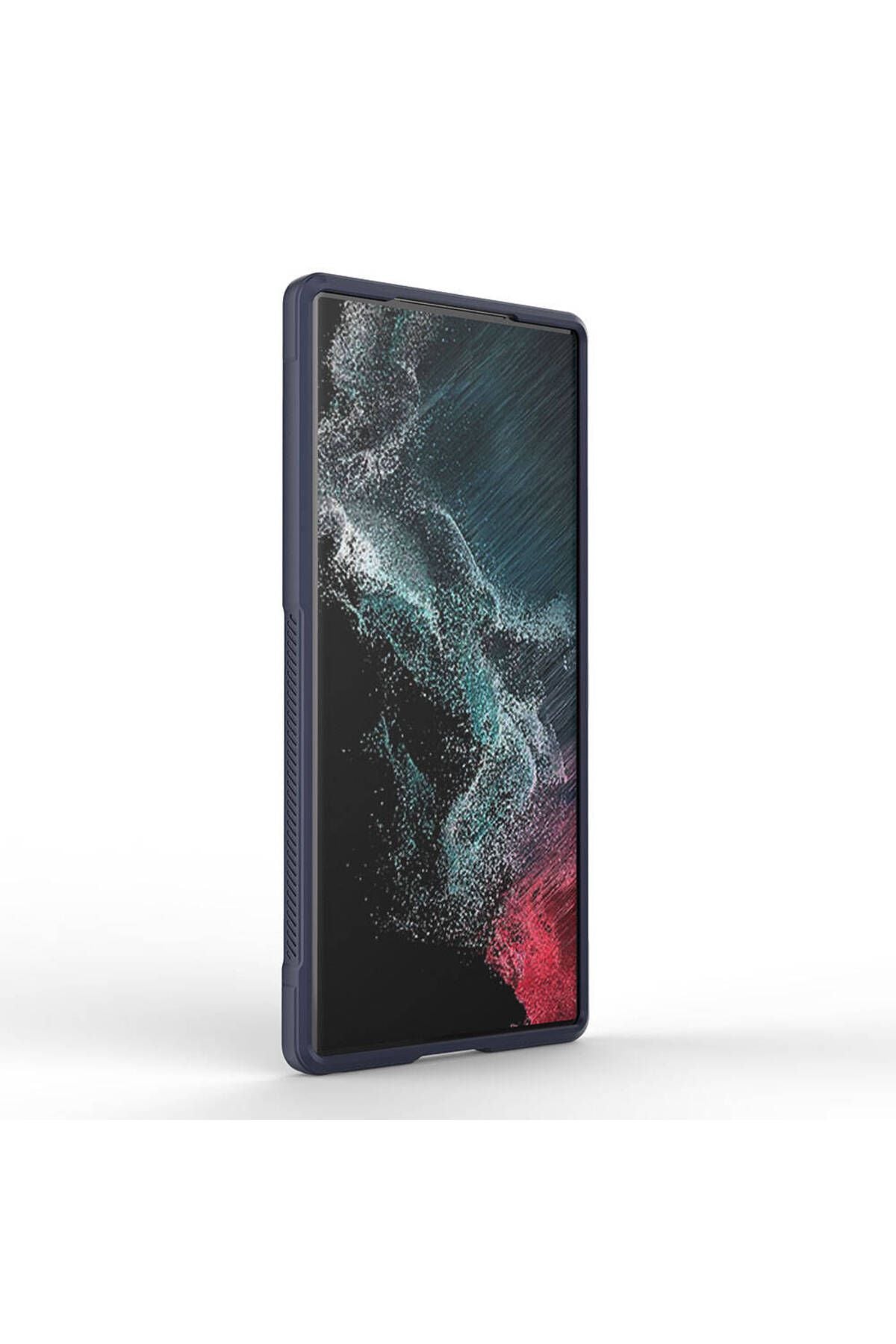 Galaxy S23 Ultra Kılıf Esnek TPU Oyuklu Arka Yüzey Tasarımlı Zore Etnik Silikon Kapak - Siyah