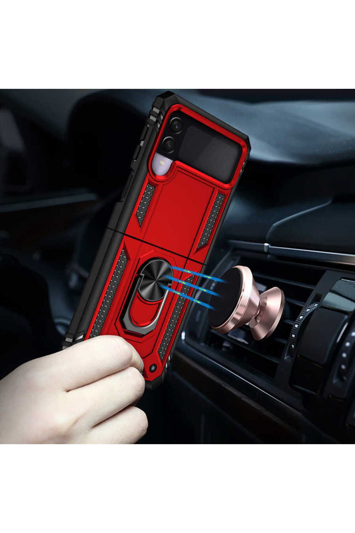 Galaxy Z Flip 3 Kılıf Zore Vega Kapak - Siyah