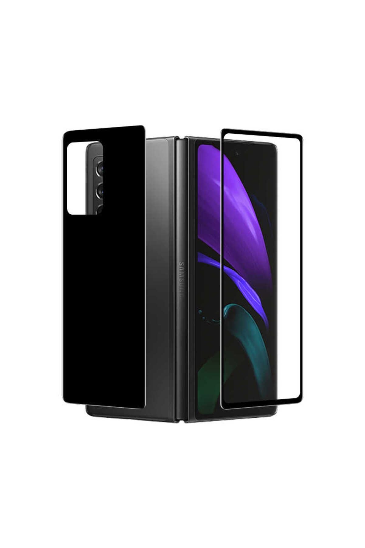 Galaxy Z Fold 2 Uyumlu Zore Ön Arka 5D Full Yapışkanlı Temperli Ekran Koruyucu