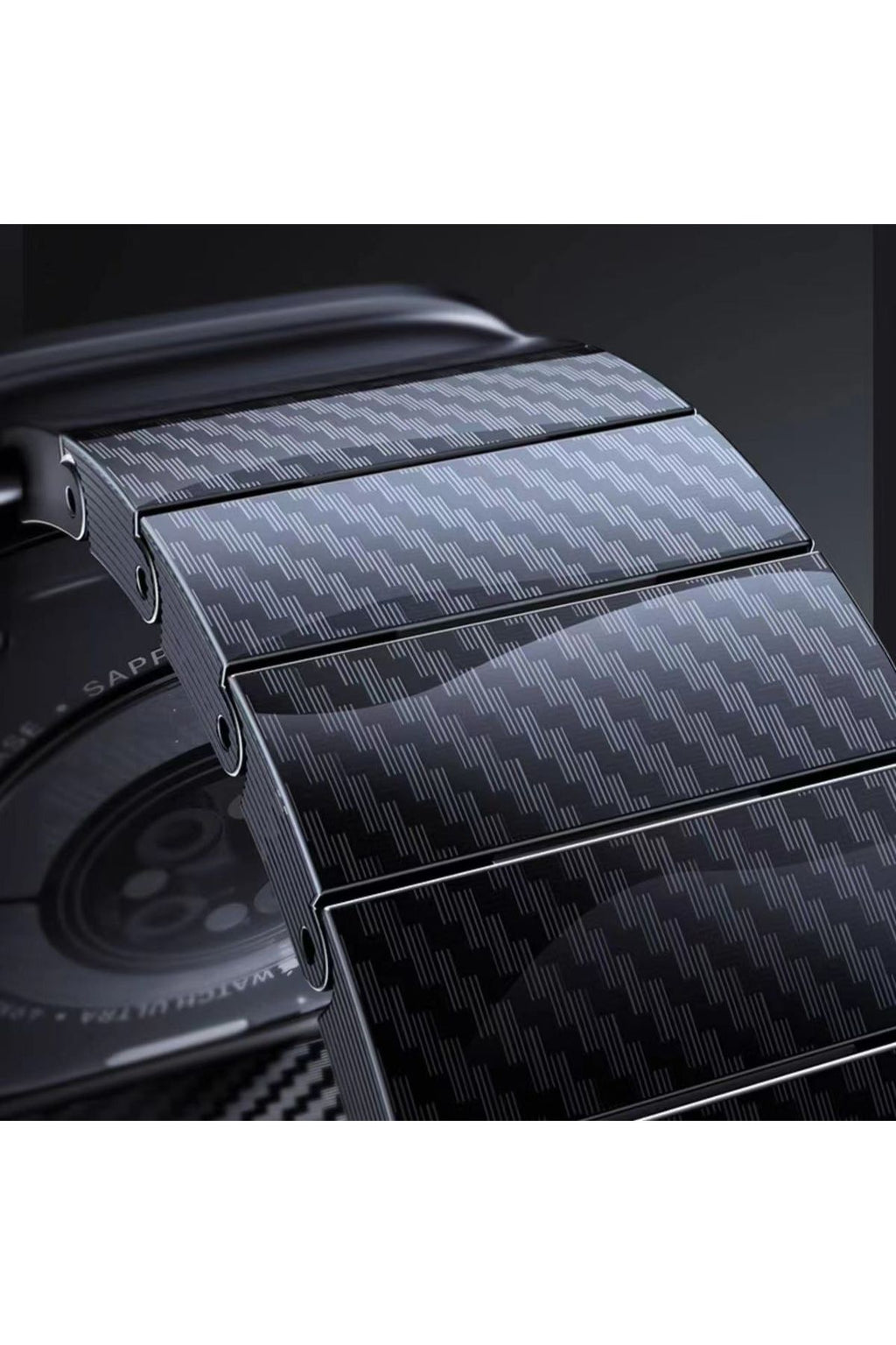 Watch 38mm Uyumlu KRD-90 600D Karbon Fiber Zore Kordon-Siyah