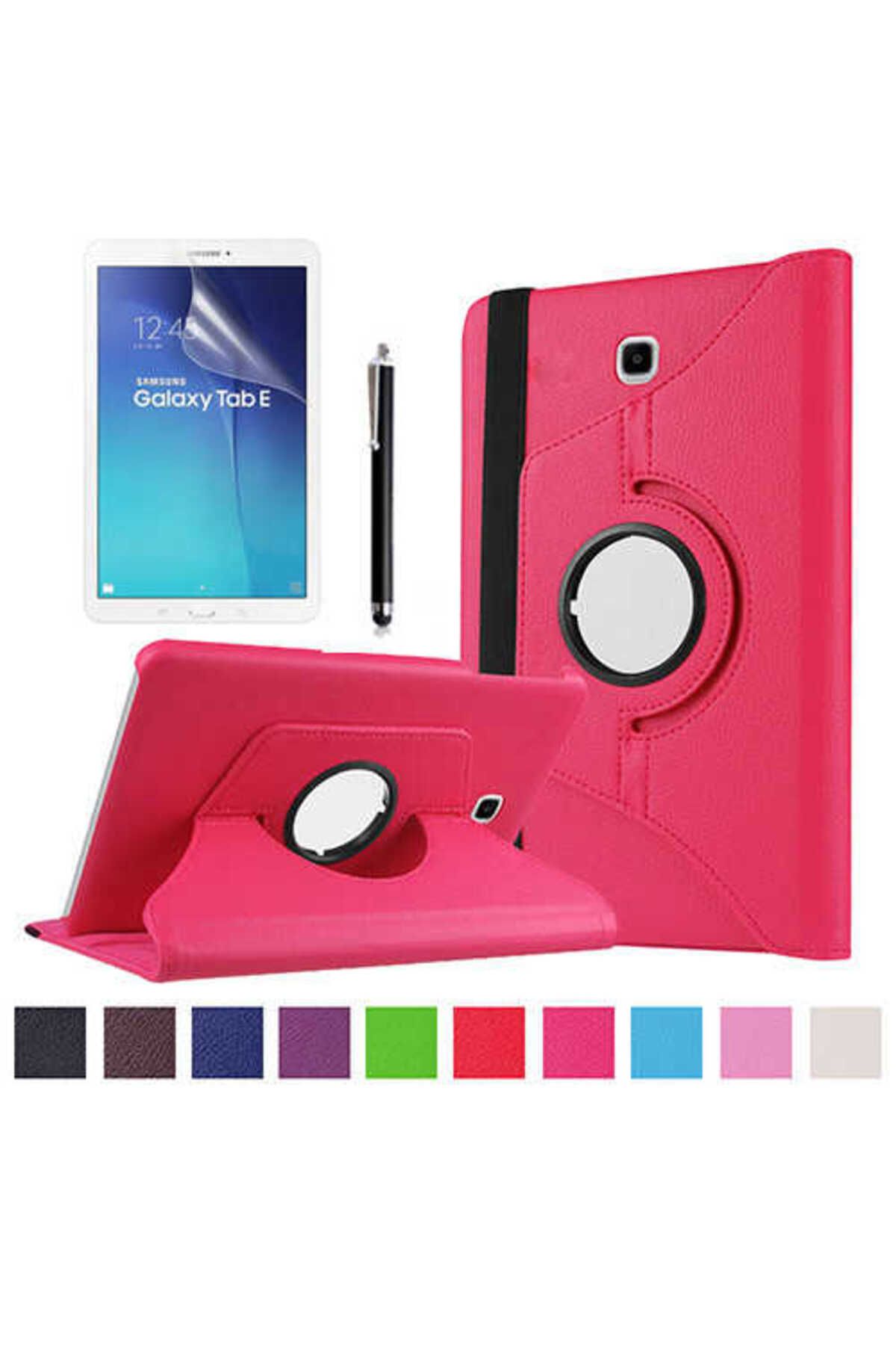 Galaxy Tab S 8.4 T700  Uyumlu Zore Dönebilen Standlı Kılıf-Pembe Koyu
