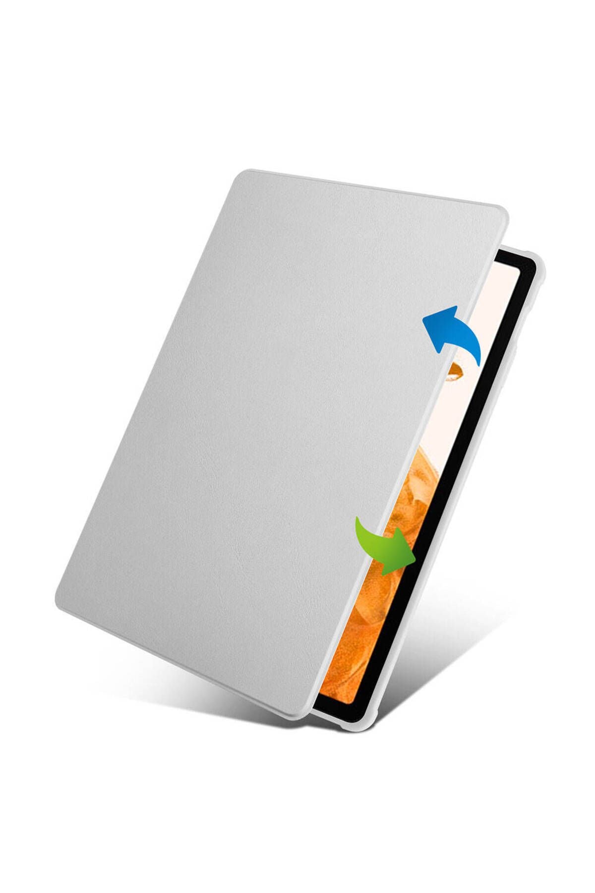 Galaxy Tab S9 Plus Kılıf Uyumlu Termik Kalem Bölmeli Dönebilen Standlı Kılıf-Lavendery Gray