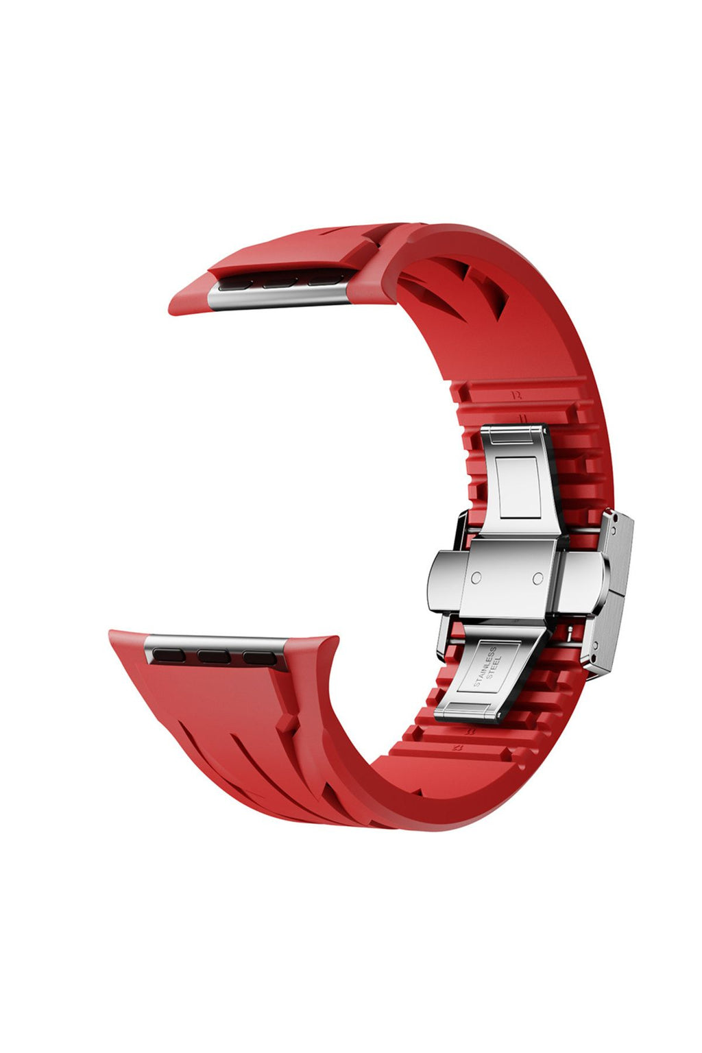 Apple Watch Ultra 49mm KRD-127 Metal Tokalı Silikon Kordon-Siyah