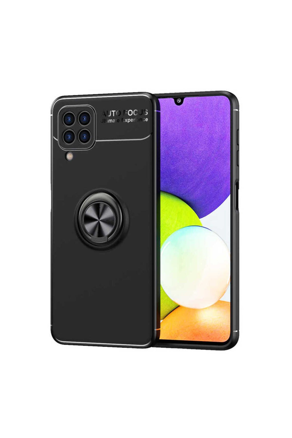 Galaxy A22 4G Kılıf Zore Ravel Silikon Kapak - Siyah