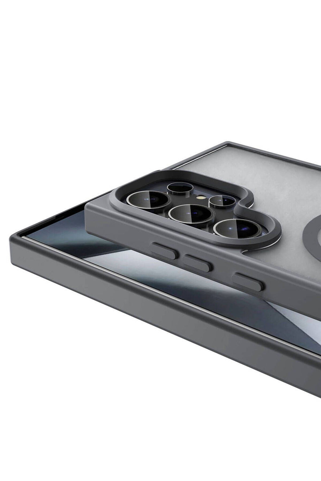 Galaxy S24 Ultra Kılıf Magsafe Şarj Özellikli Mat Arka Yüzey Zore Sio Kapak-Gri