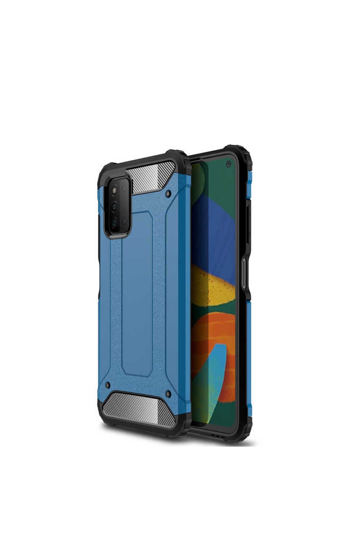 Galaxy A03S Kılıf Zore Crash Silikon Kapak - Mavi