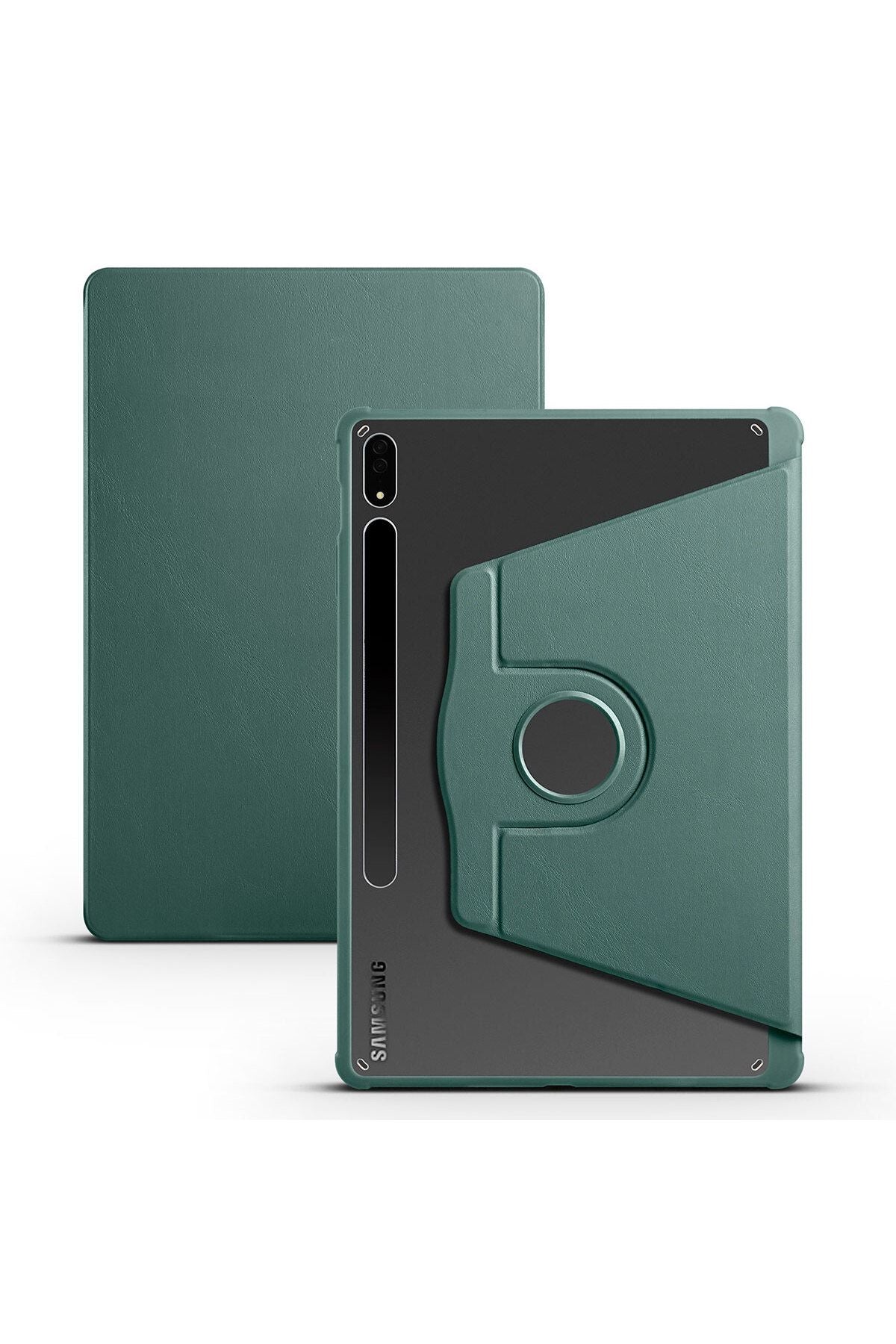 Galaxy Tab S7 Plus T970 Kılıf  Uyumlu Zore Termik Kalem Bölmeli Dönebilen Standlı Kılıf-Mavi