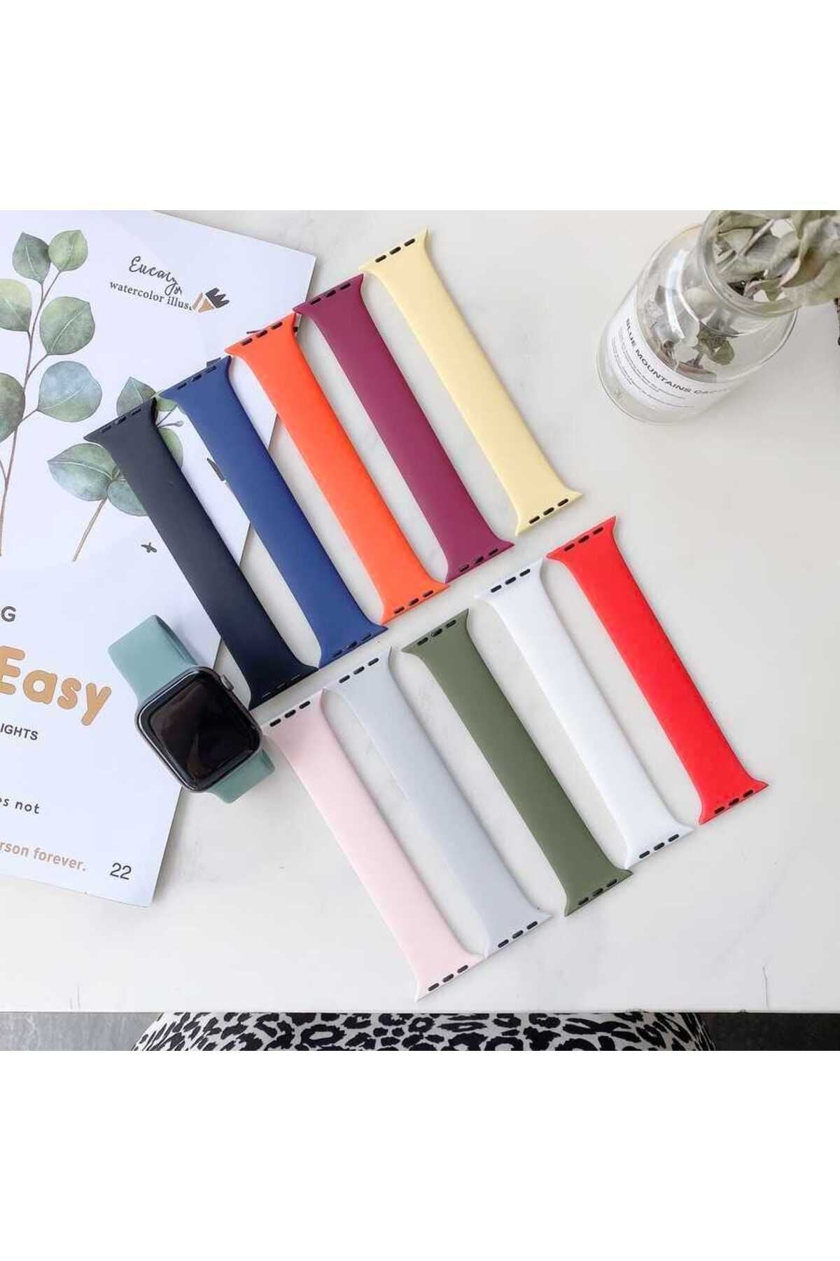 Watch Ultra 49mm Kordon Uyumlu KRD-31 Solo Loop Large Strap Kayış CLO- Kırmızı