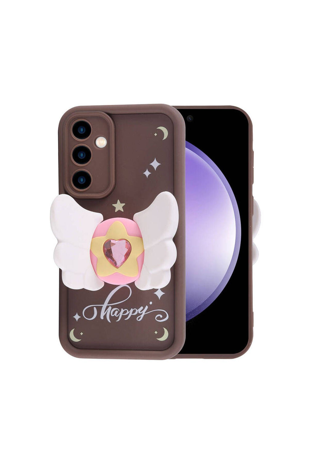 Galaxy S23 FE Kılıf Kamera Korumalı Figür Tasarımlı Zore Kapya Kapak-Pembe Koyu