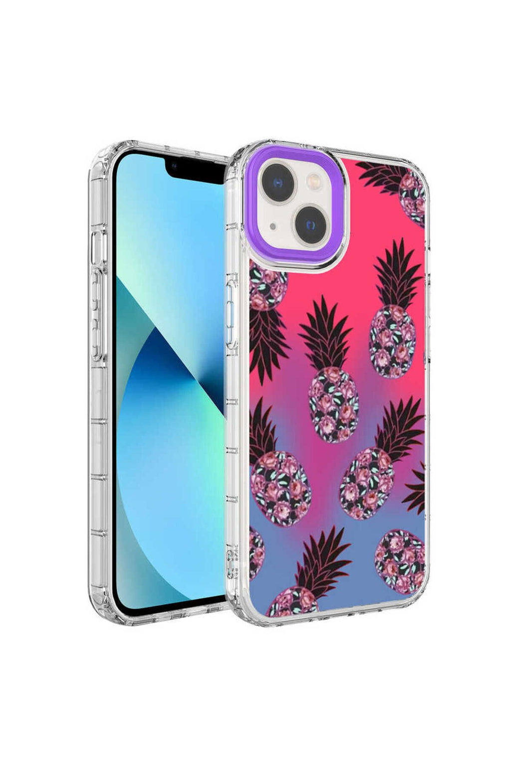 iPhone 14 Uyumlu Kamera Korumalı Renkli Desenli Sert Silikon Zore Korn Kılıf-NO6