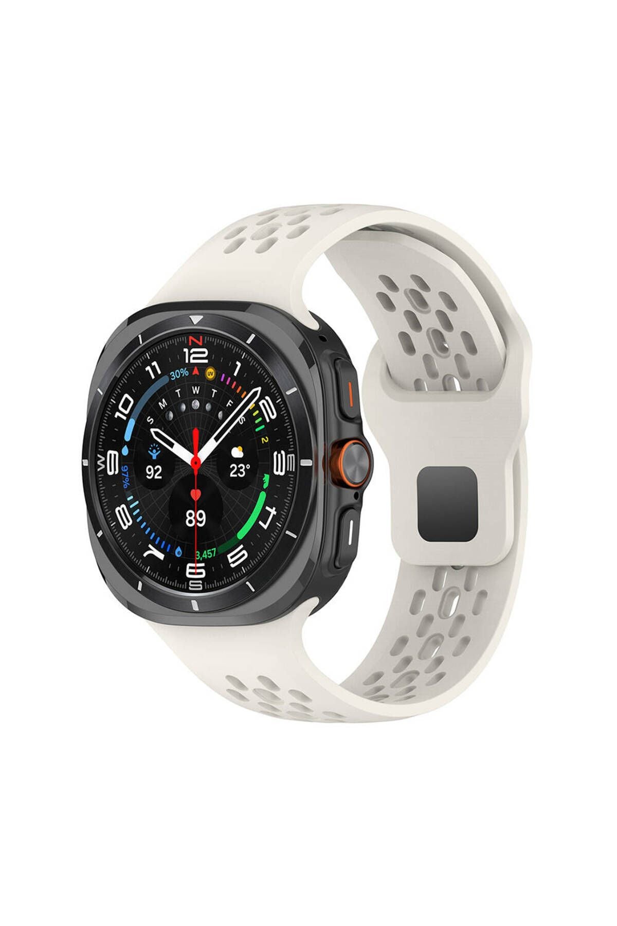 Galaxy Watch Ultra 47mm Zore KRD-119 Delikli Tasarım Silikon Kordon-Derin Yeşil