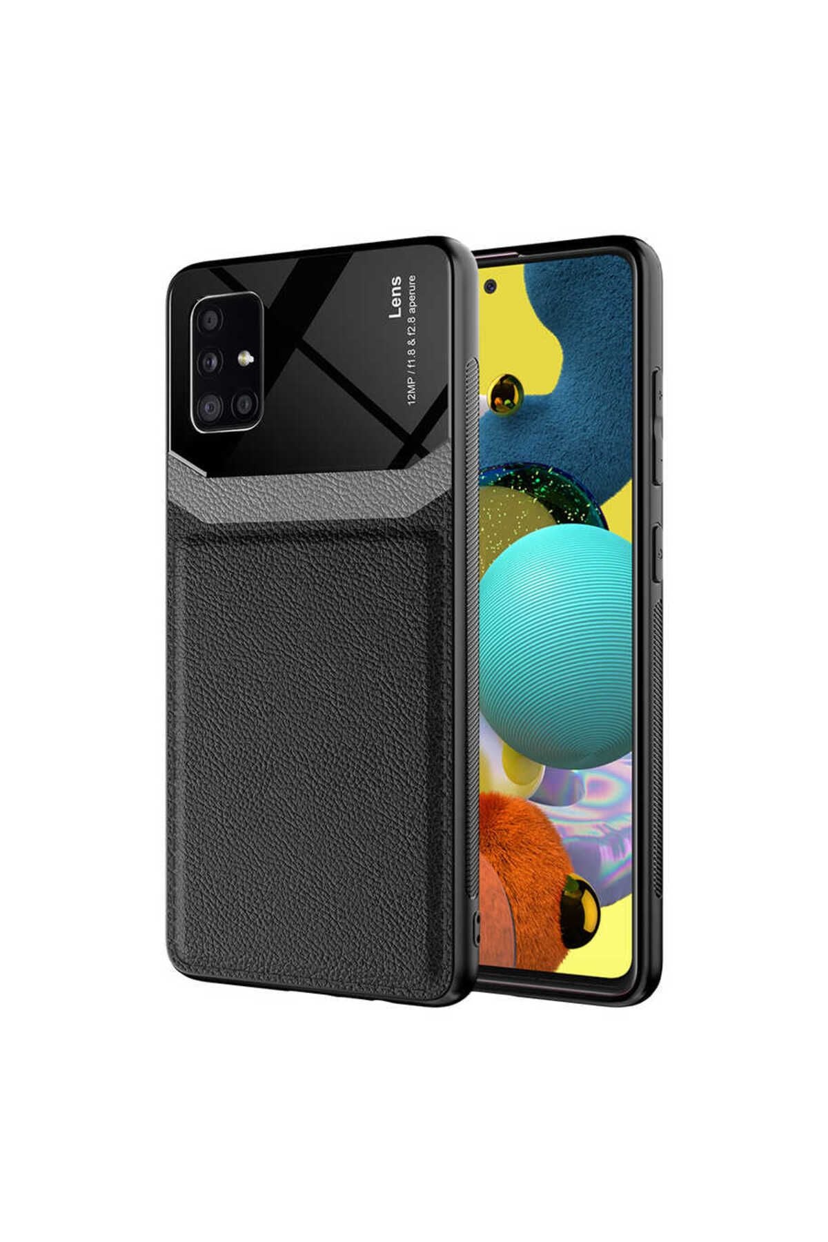 Galaxy A51 Kılıf Zore Emiks Kapak - Siyah