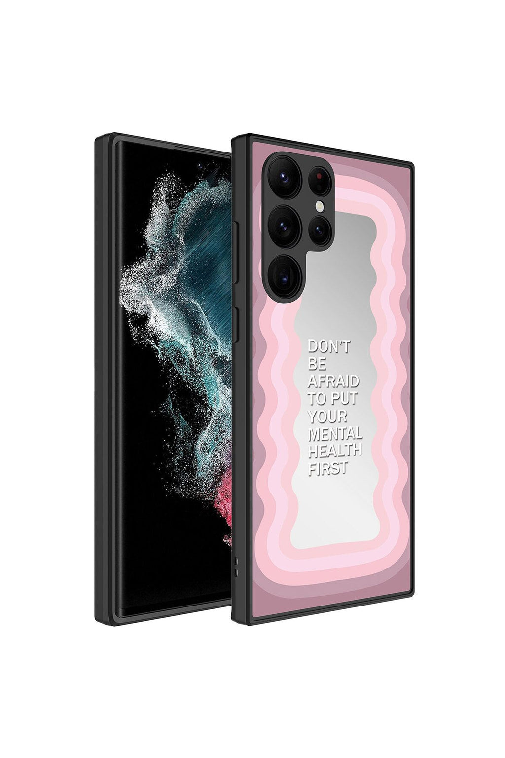 Galaxy S23 Ultra Uyumlu Aynalı Desenli Kamera Korumalı Parlak Zore Mirror Kılıf-Ayna