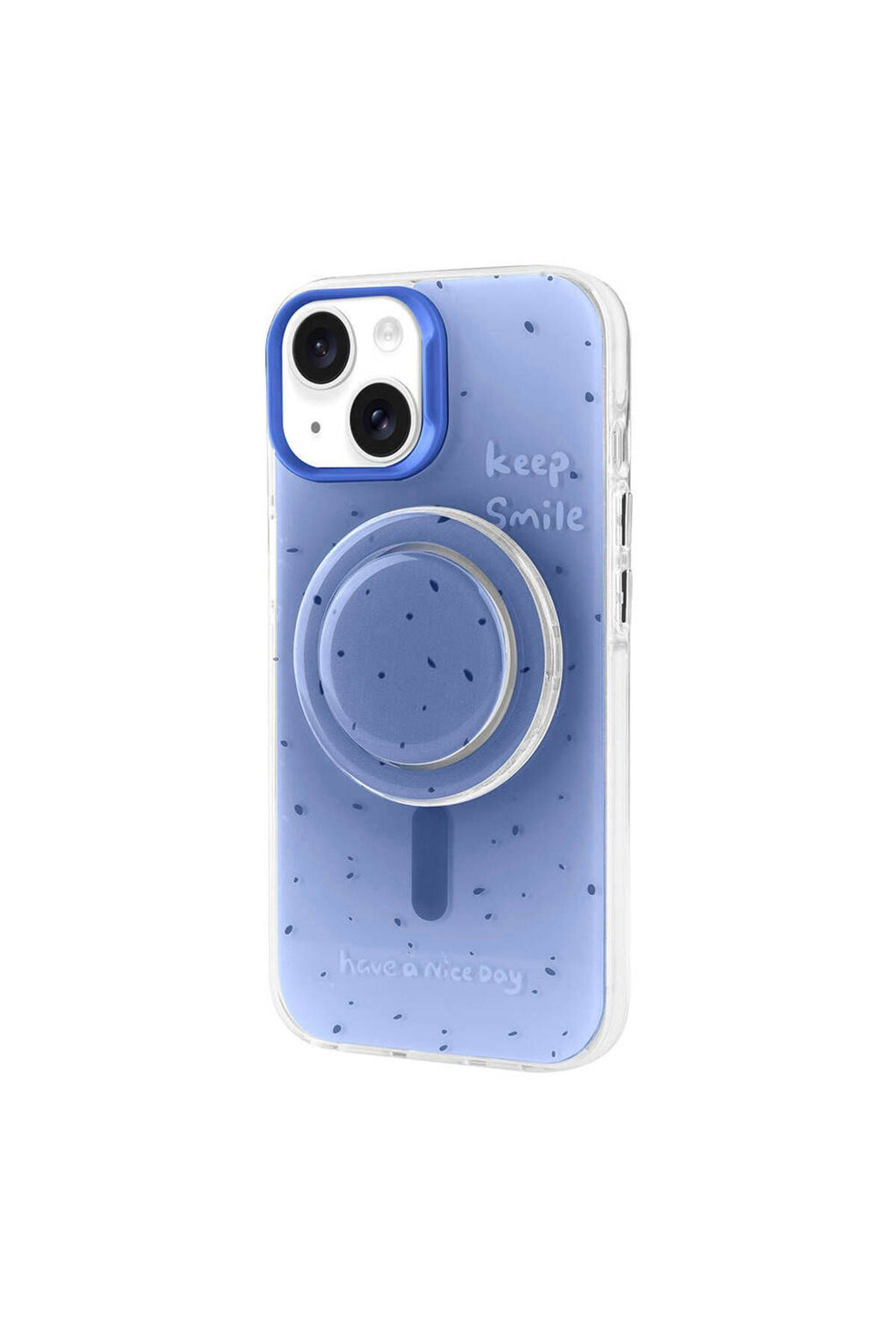 iPhone 14 Zore Magsafe Şarj Özellikli Tak-Çıkar Pop Soketli Zore Tiktok Kılıf-Mavi