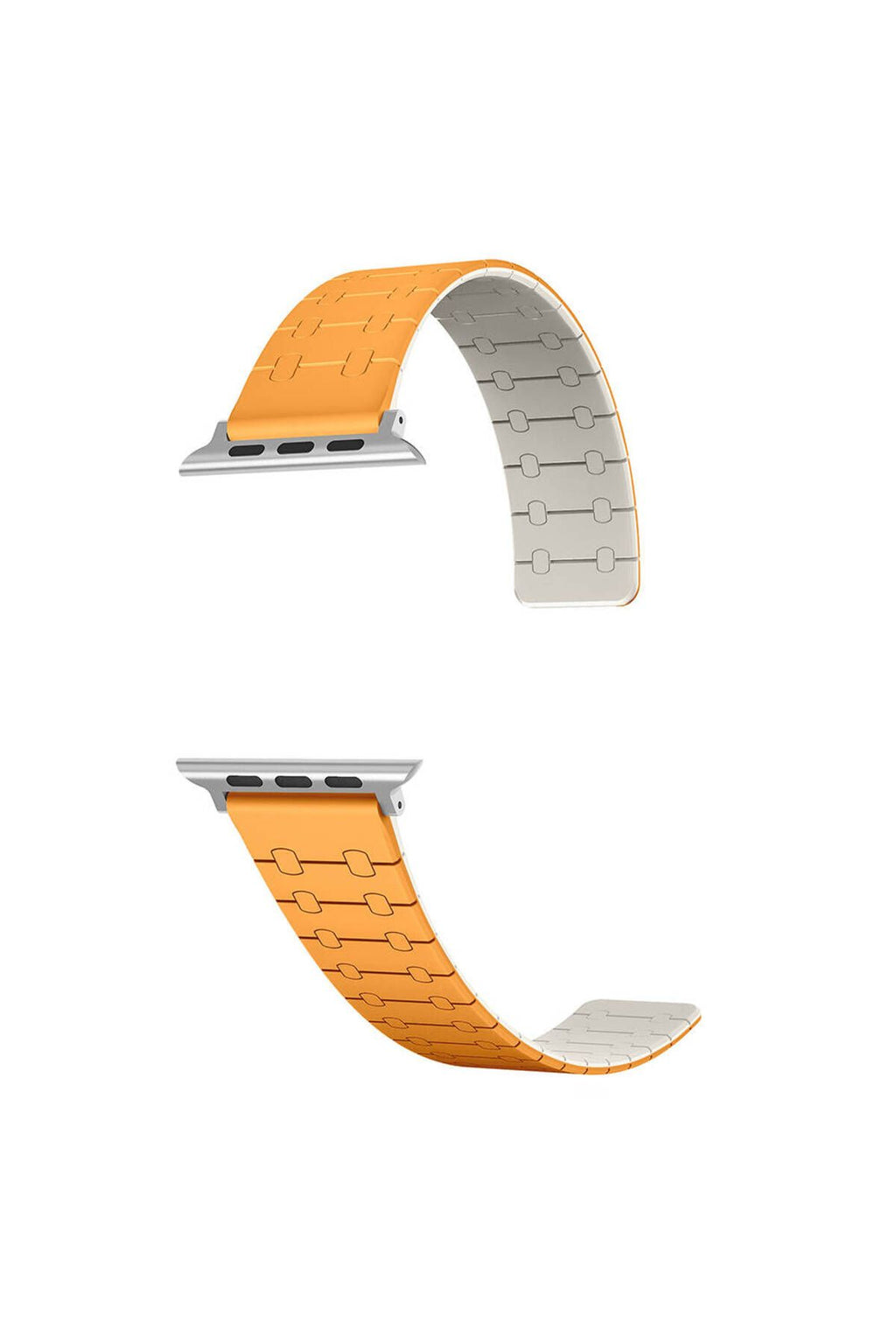 Apple Watch 38mm Zore KRD-111 Çizgili Desenli Silikon Kordon-Turuncu