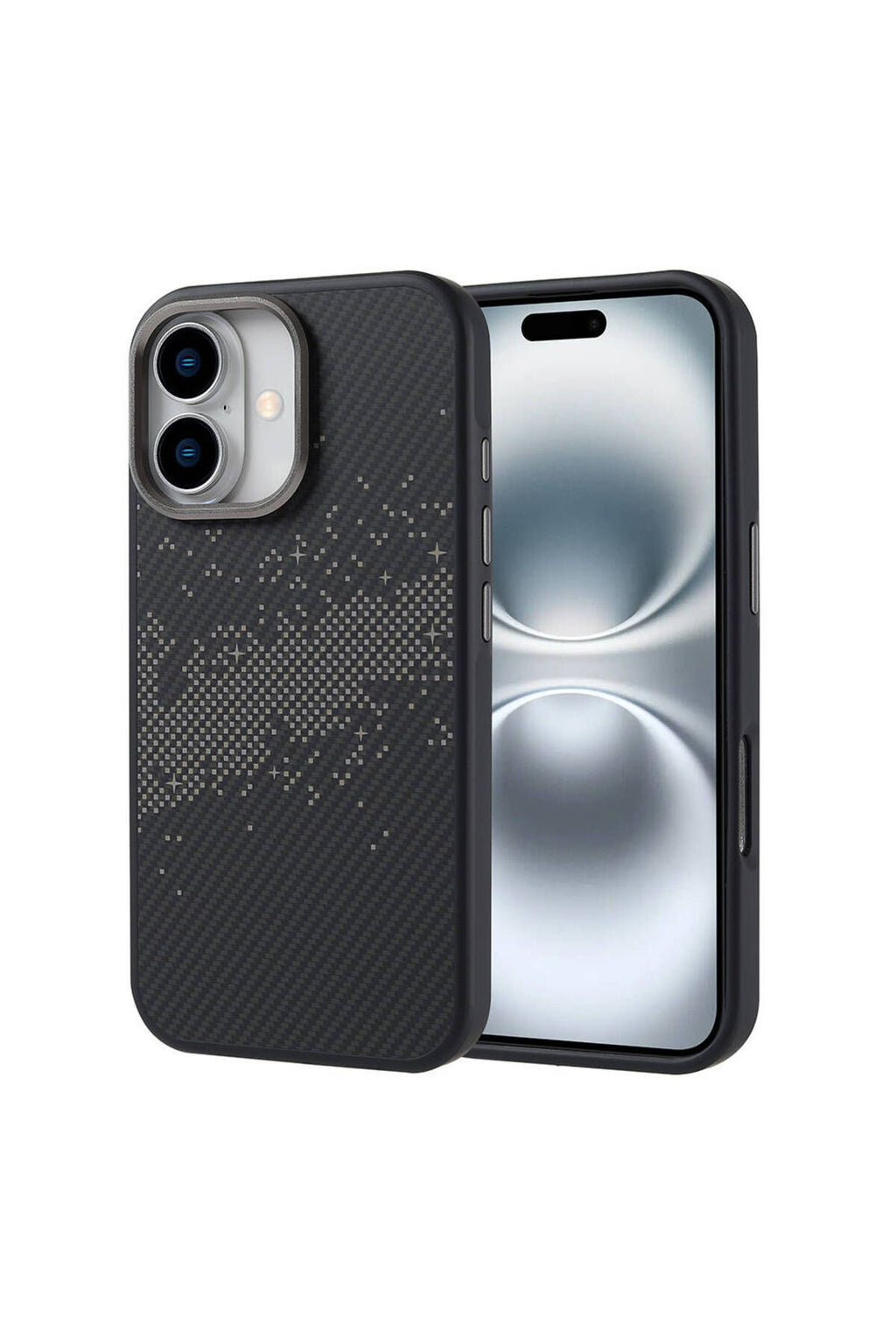 iPhone 16 Uyumlu Magsafe Şarj Özellikli Karbon Fiber Tasarımlı Zore Vave Kapak