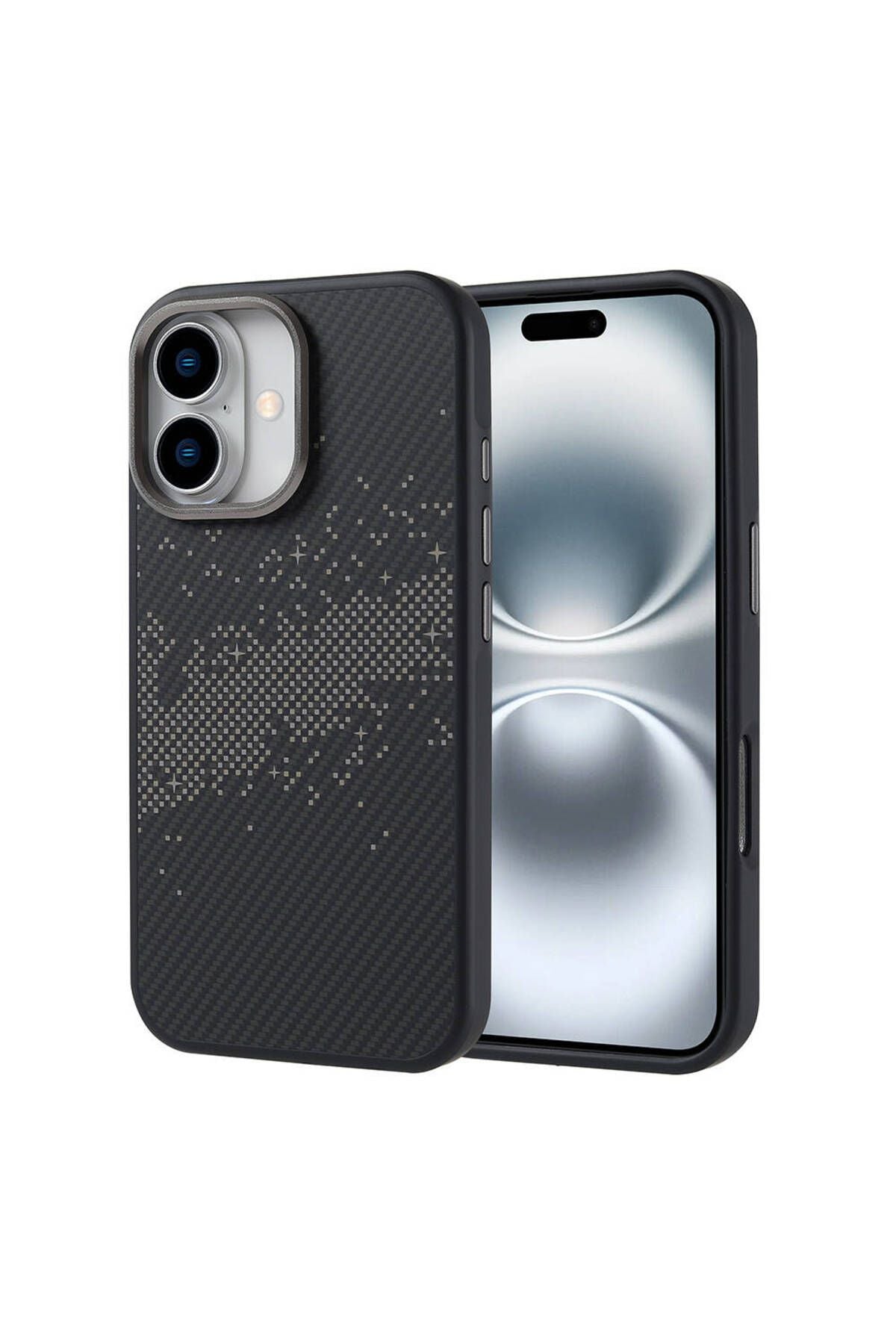 iPhone 16 Uyumlu Magsafe Şarj Özellikli Karbon Fiber Tasarımlı Zore Vave Kapak
