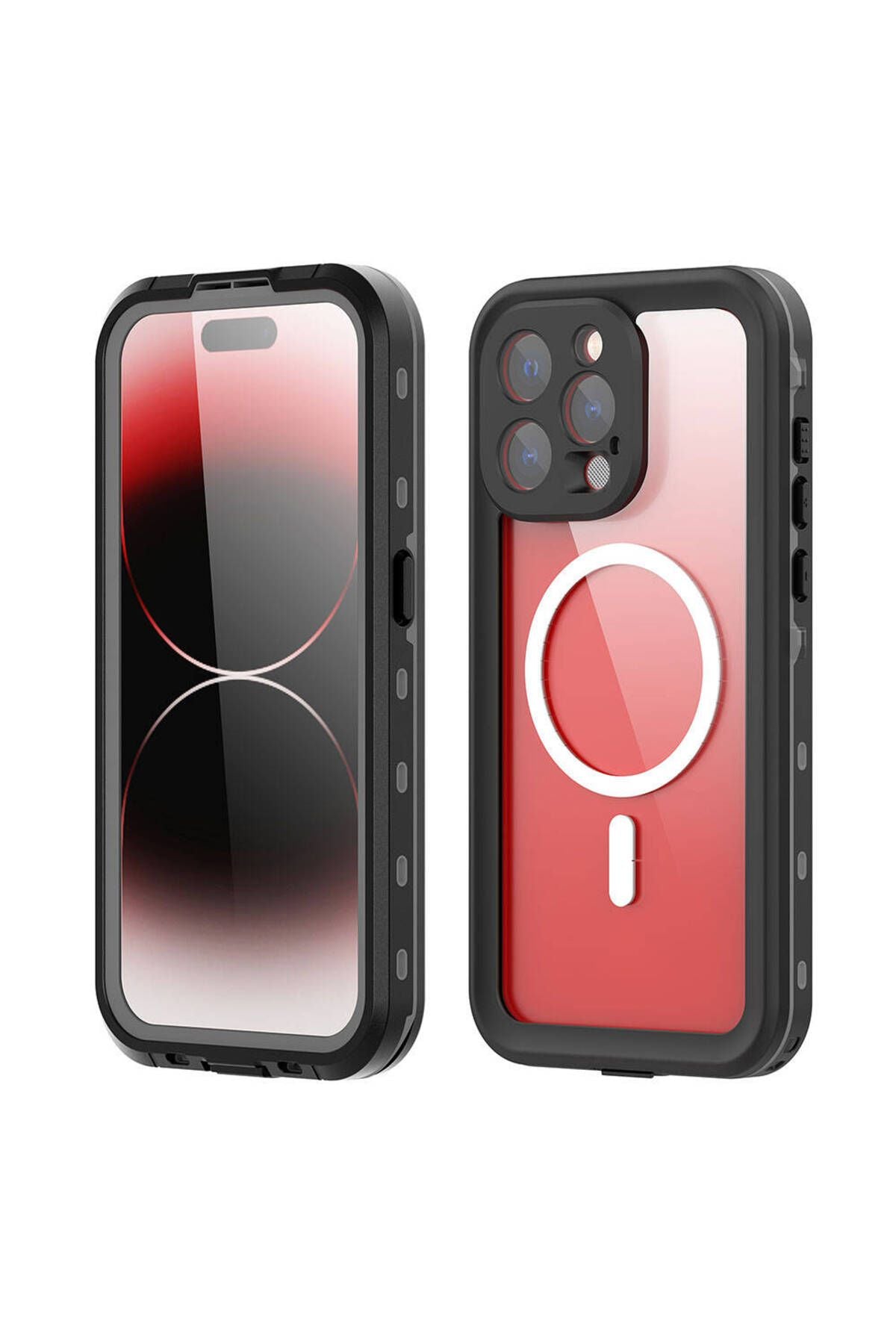 iPhone 15 Pro Uyumlu 1-1 Su Geçirmez Kılıf-Siyah