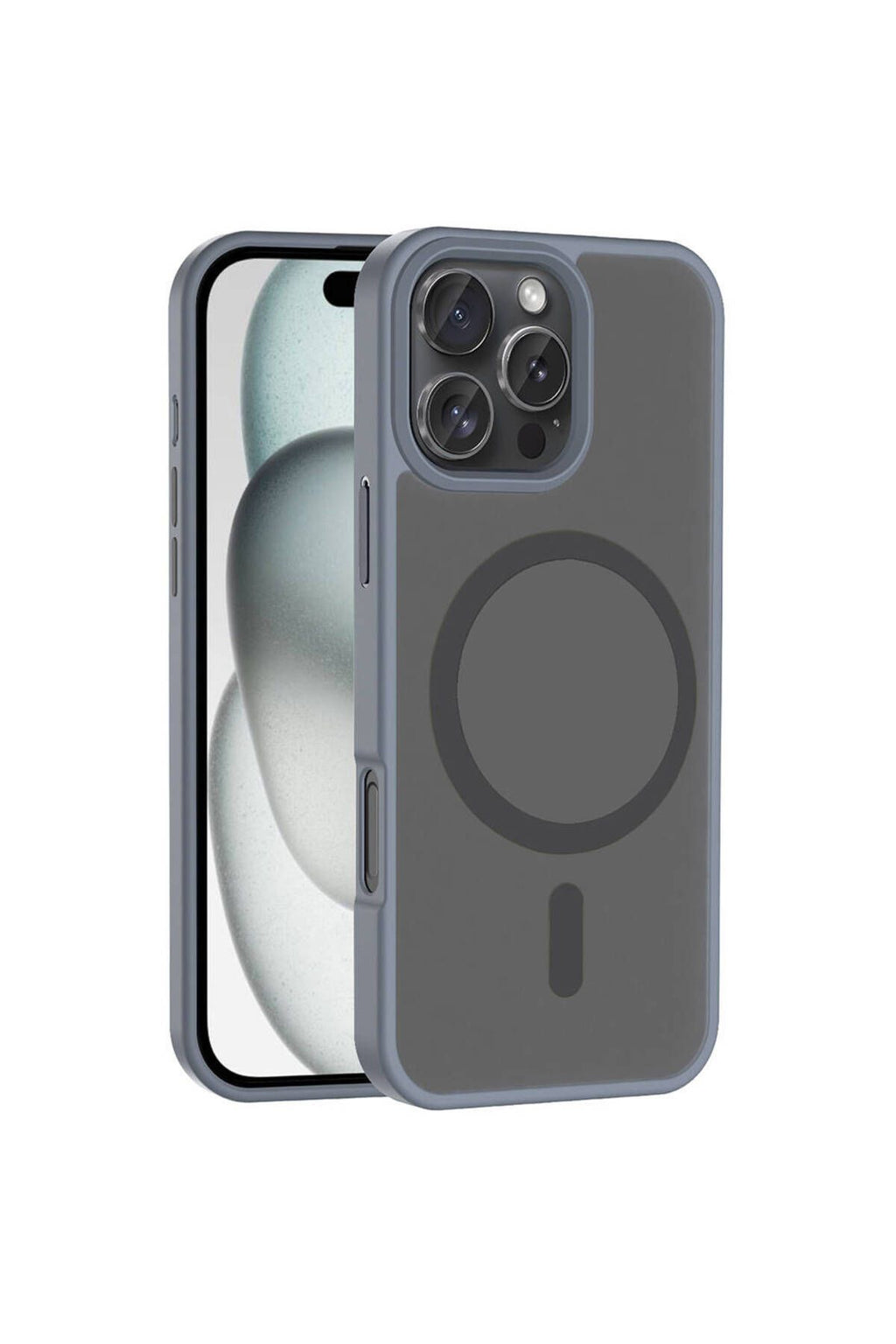 iPhone 16 Pro Max Kılıf Magsafe Şarj Özellikli Mat Arka Yüzey Zore Sio Kapak - Mavi